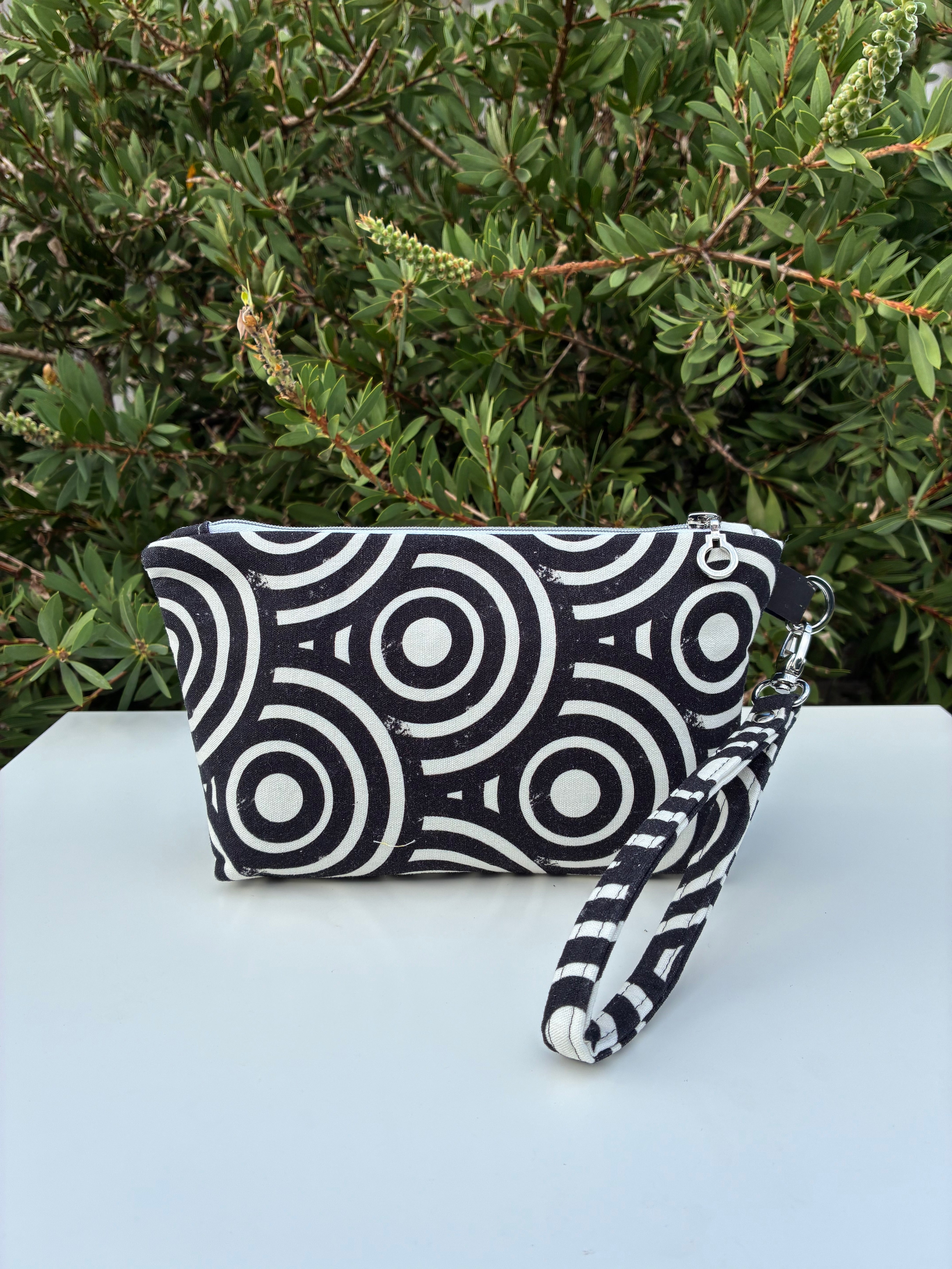 Norfolk Pouch - Black Circles (Averly Designs)  | Ready to ship | FREE Postage