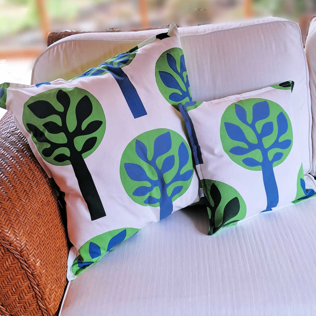 Handmade Cushion | Funky Tree Design | Includes Insert