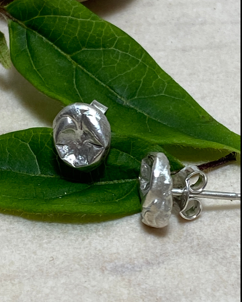 Tidal Pool Stud Earrings | Handmade Sterling Silver Organic Studs
