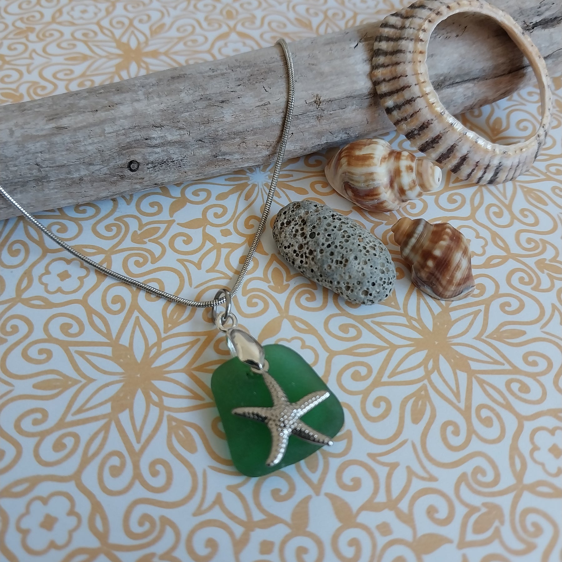 Green Seaglass Pendant Necklace