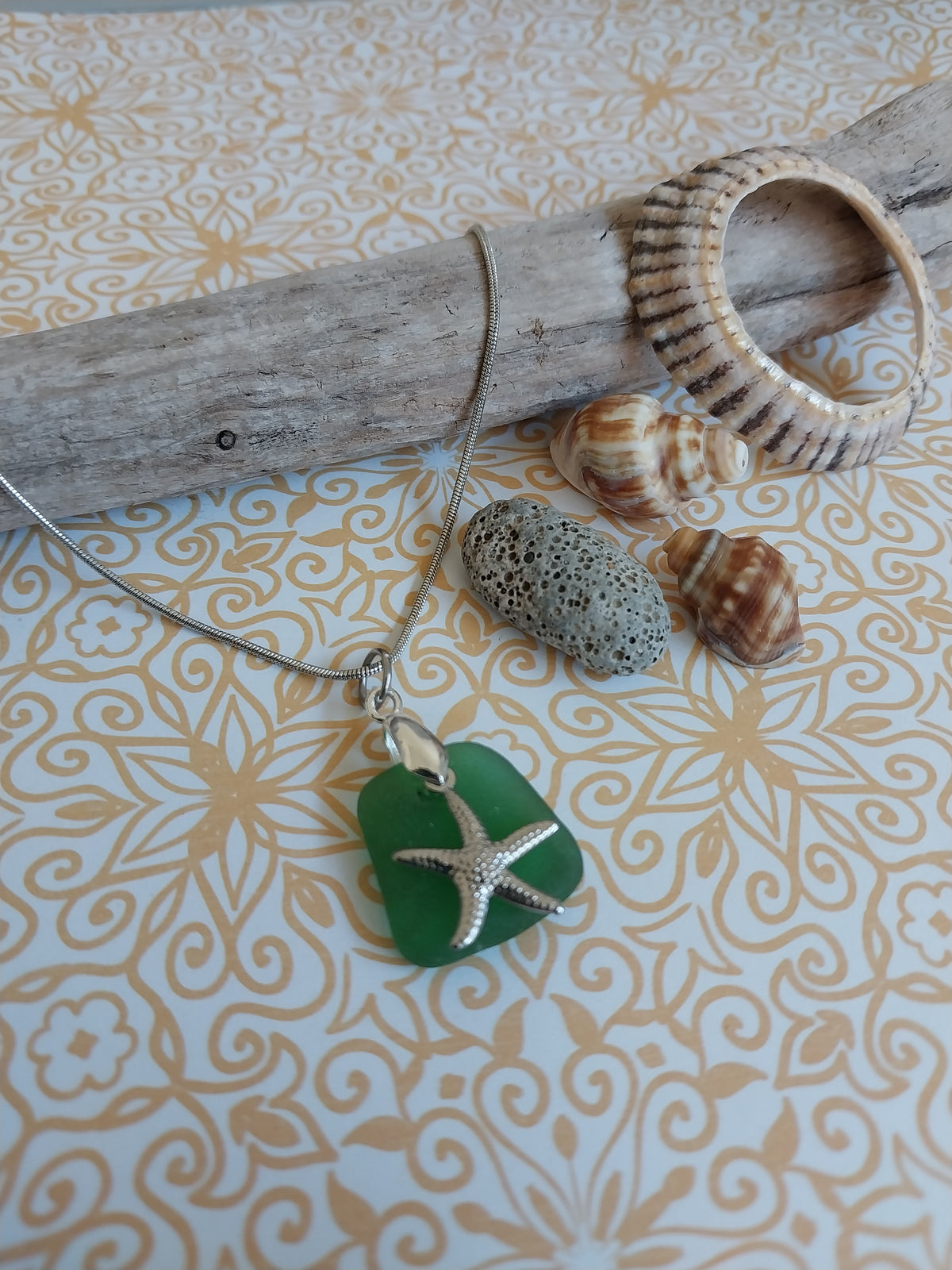 Green Seaglass Pendant Necklace