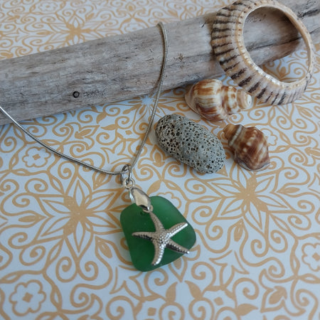 Green Seaglass Pendant Necklace