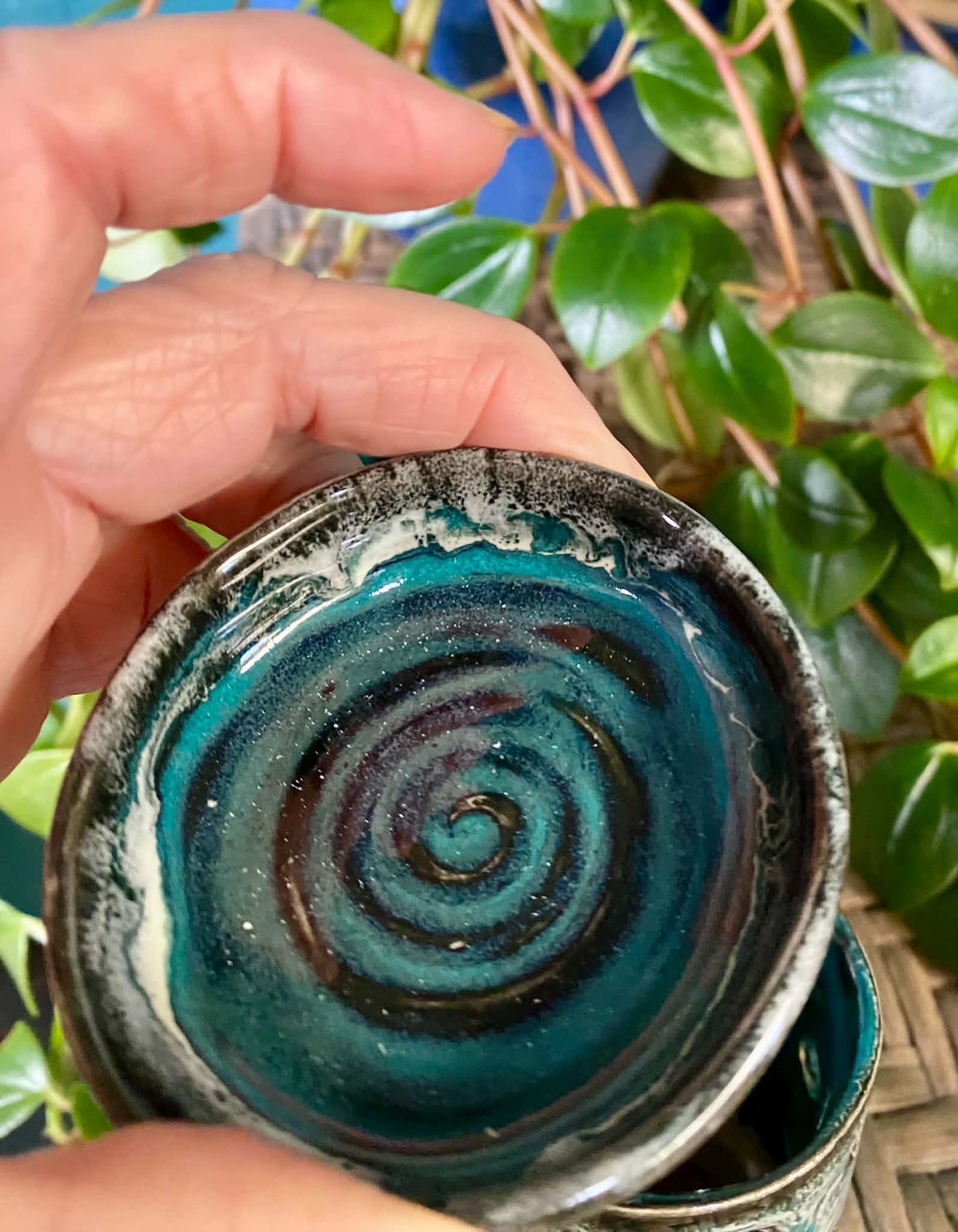 Tea light candle holder turquoises