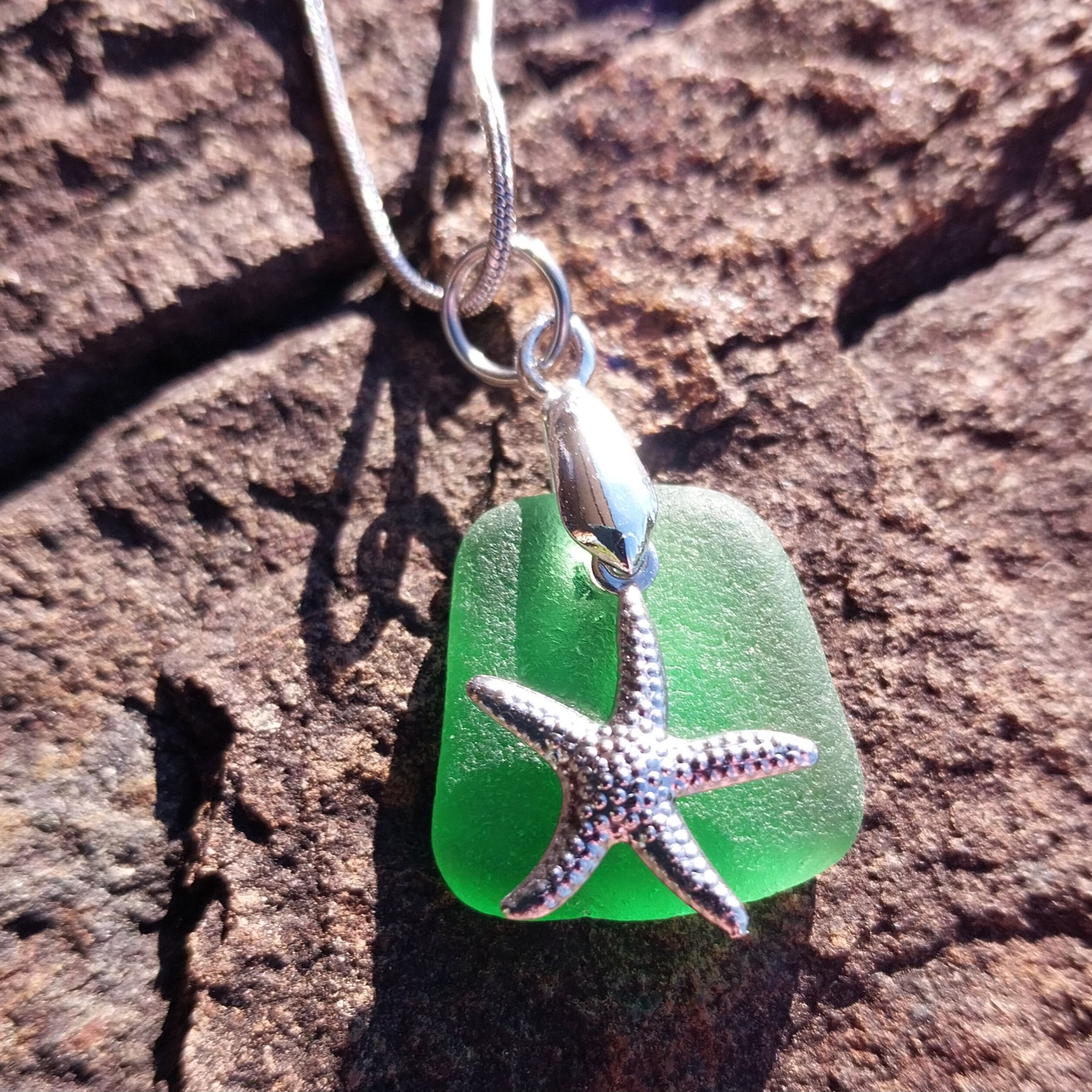 Green Seaglass Pendant Necklace