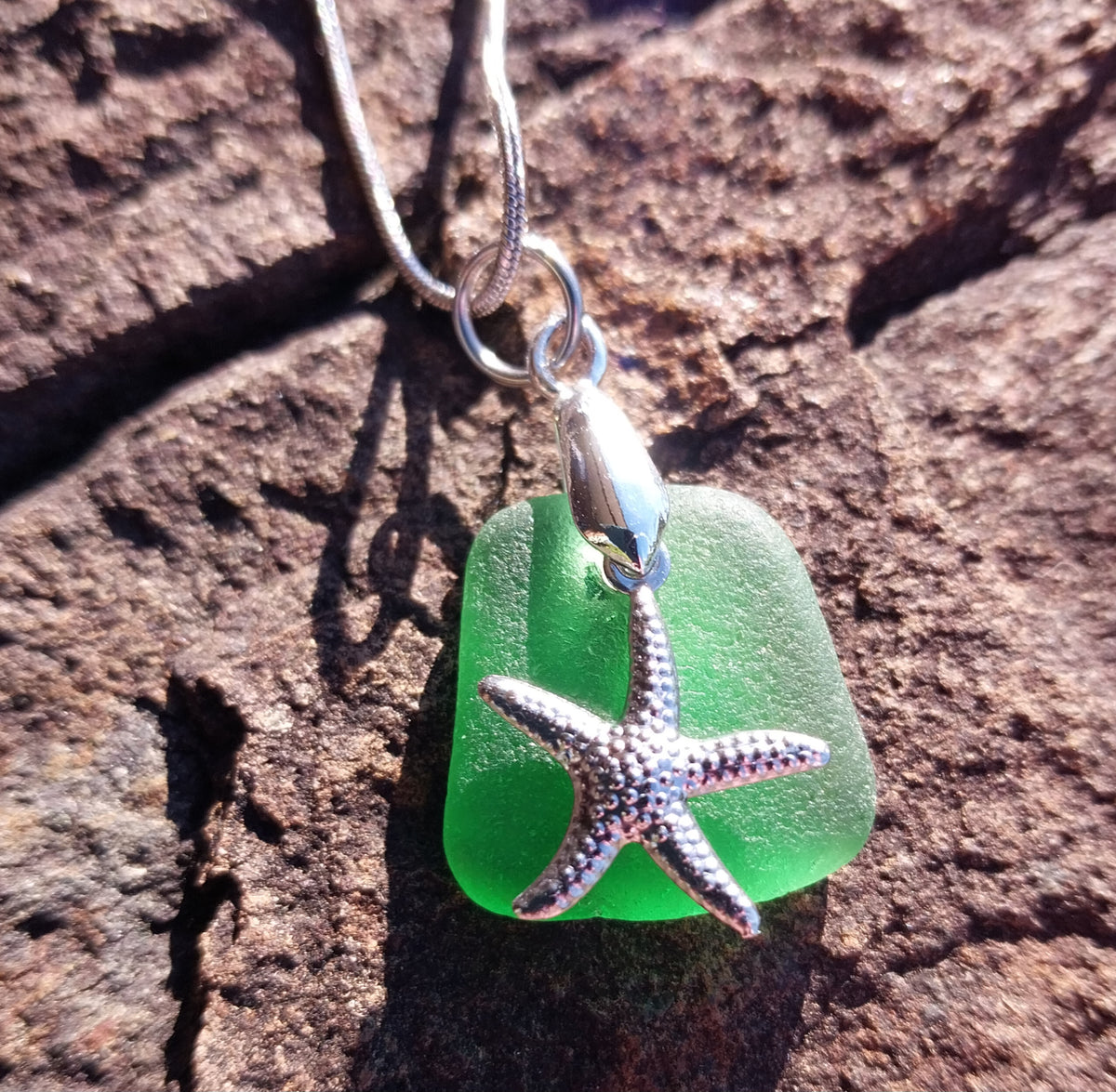 Green Seaglass Pendant Necklace