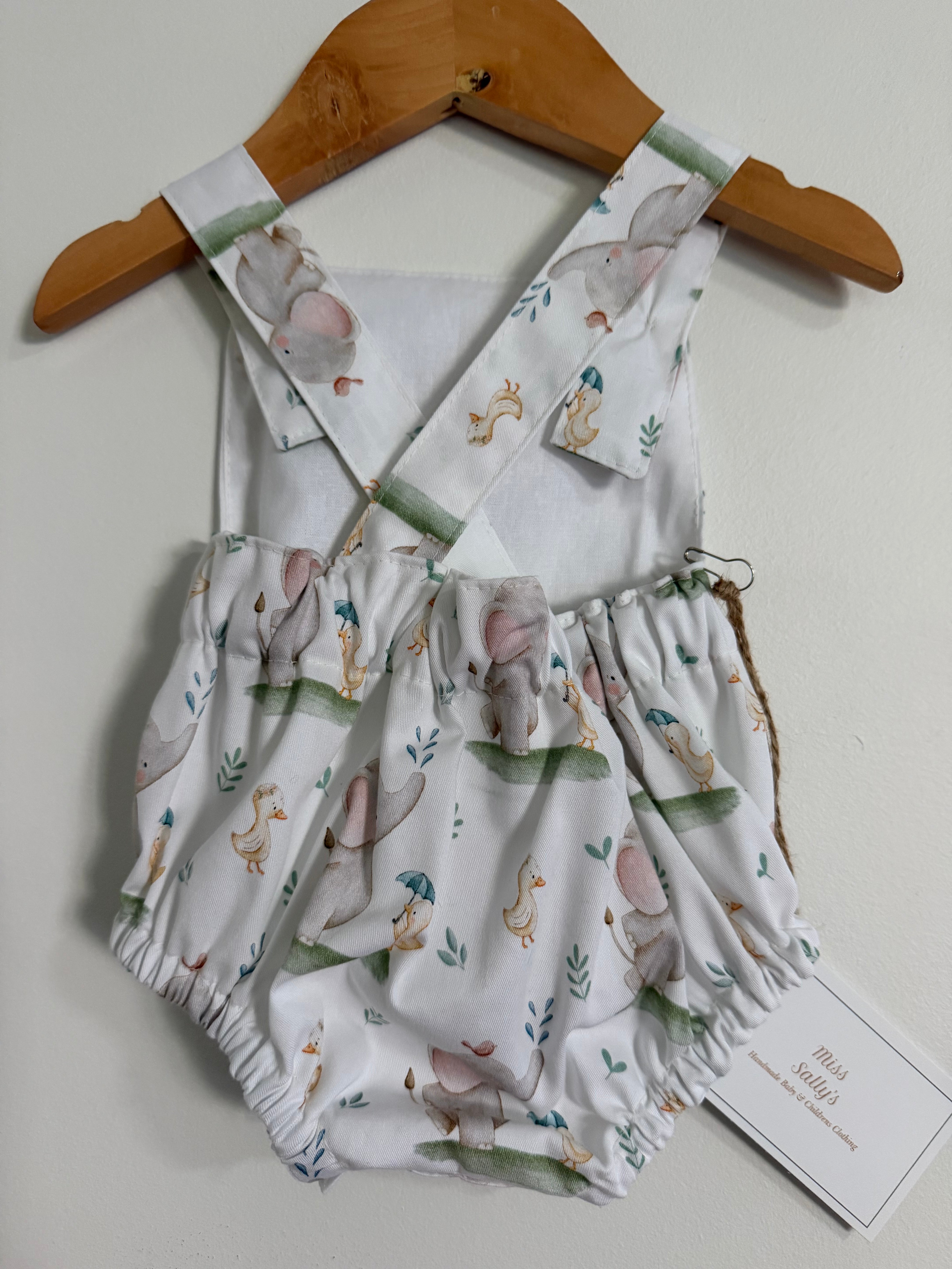 Baby Romper with Elephants & Ducks