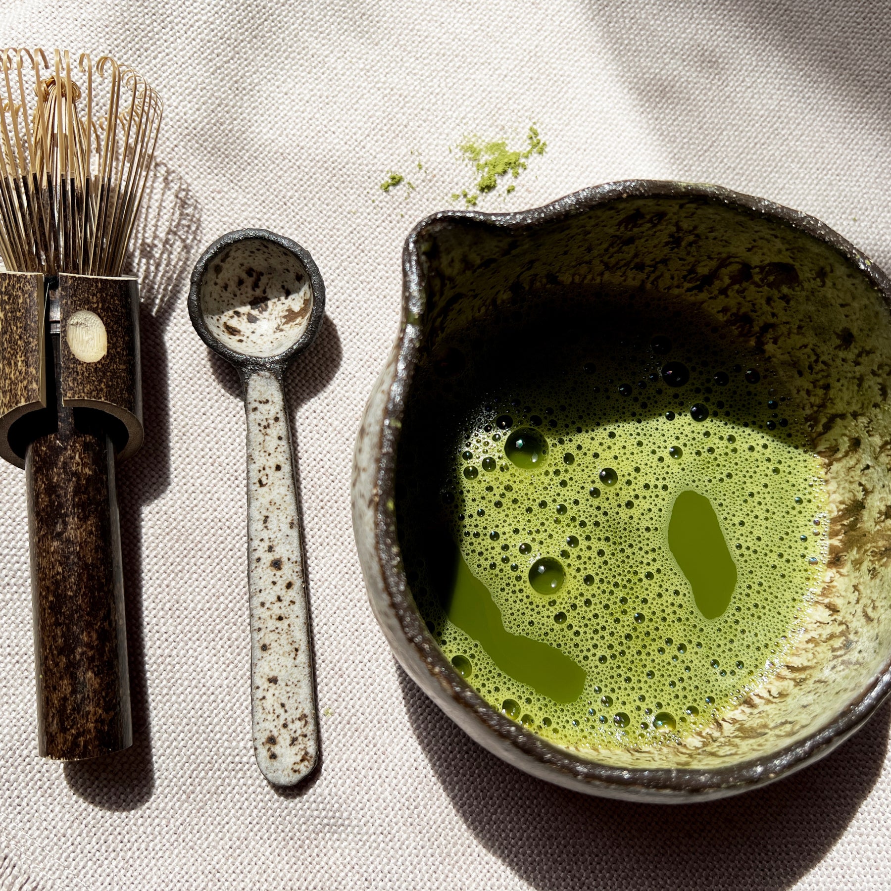 Handmade Matcha Bowl, Matcha Set – Winter Woods Collection, Ceramic Chawan with Spoon & Bamboo Whisk
