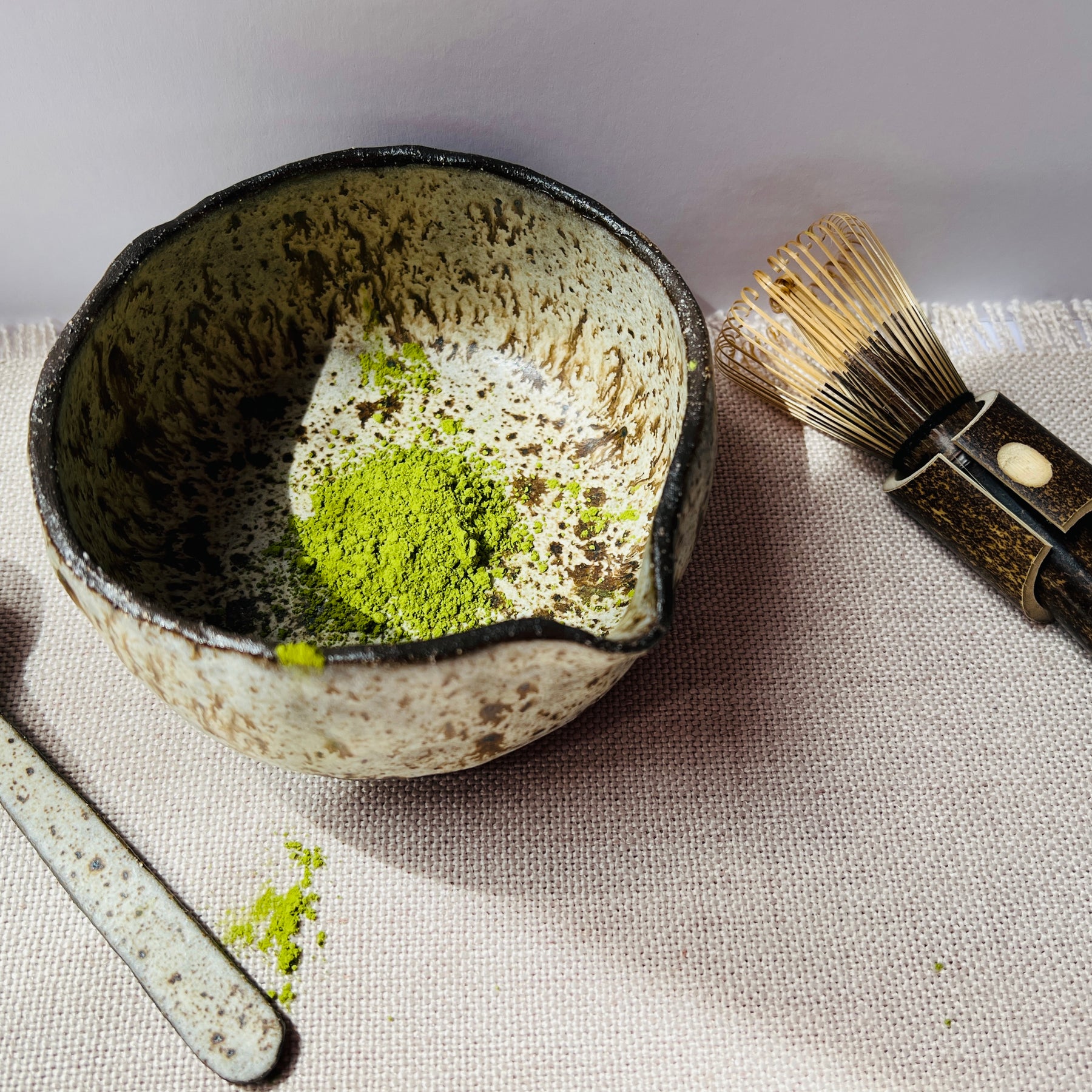 Handmade Matcha Bowl, Matcha Set – Winter Woods Collection, Ceramic Chawan with Spoon & Bamboo Whisk