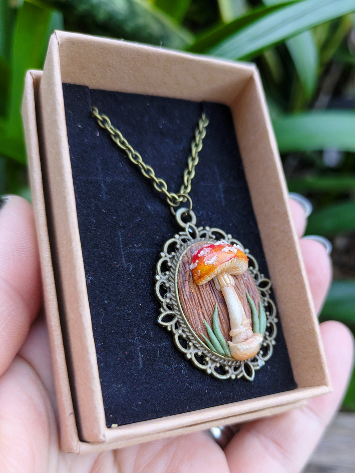 Hand-Sculpted Mushroom Pendants