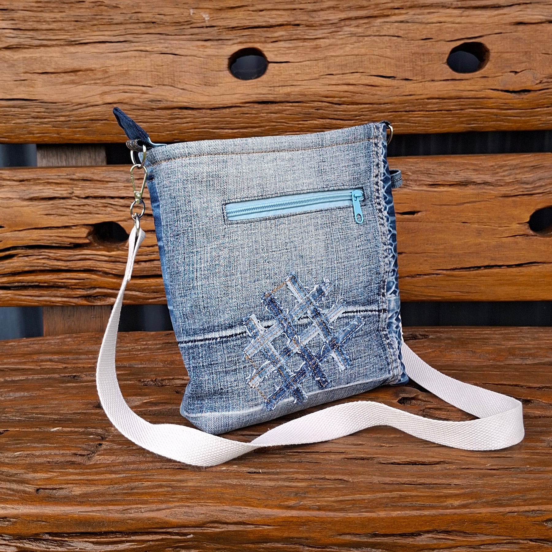 Super Faded Gender Neutral Crossbody Bag with Hem Detail