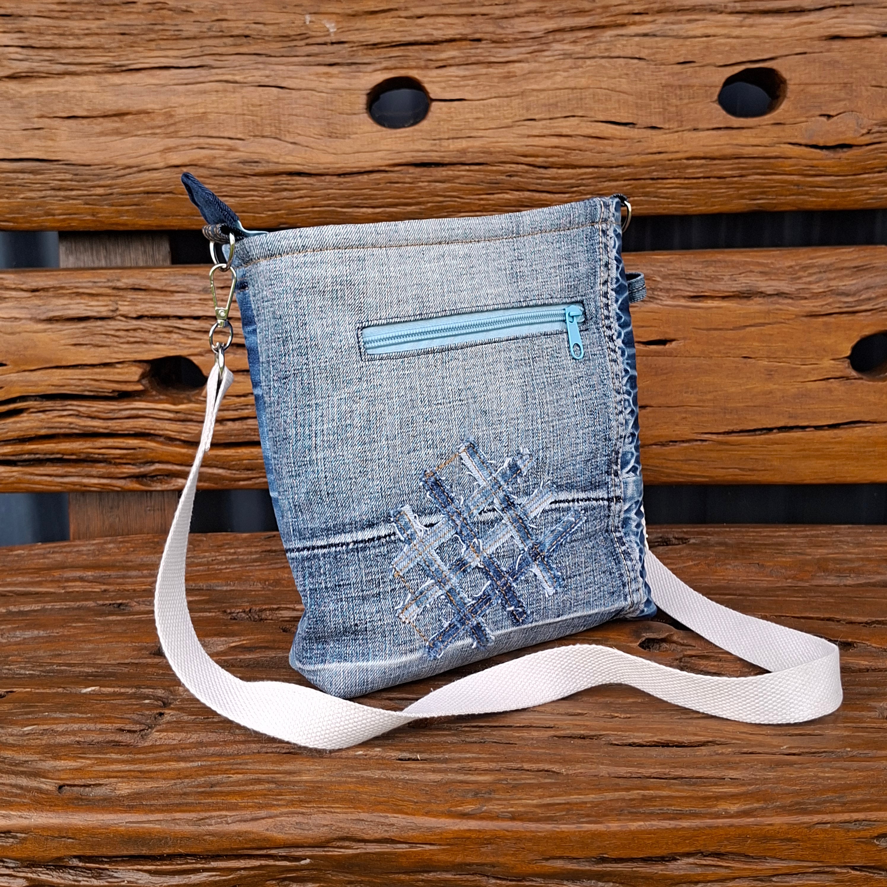 Super Faded Gender Neutral Crossbody Bag with Hem Detail