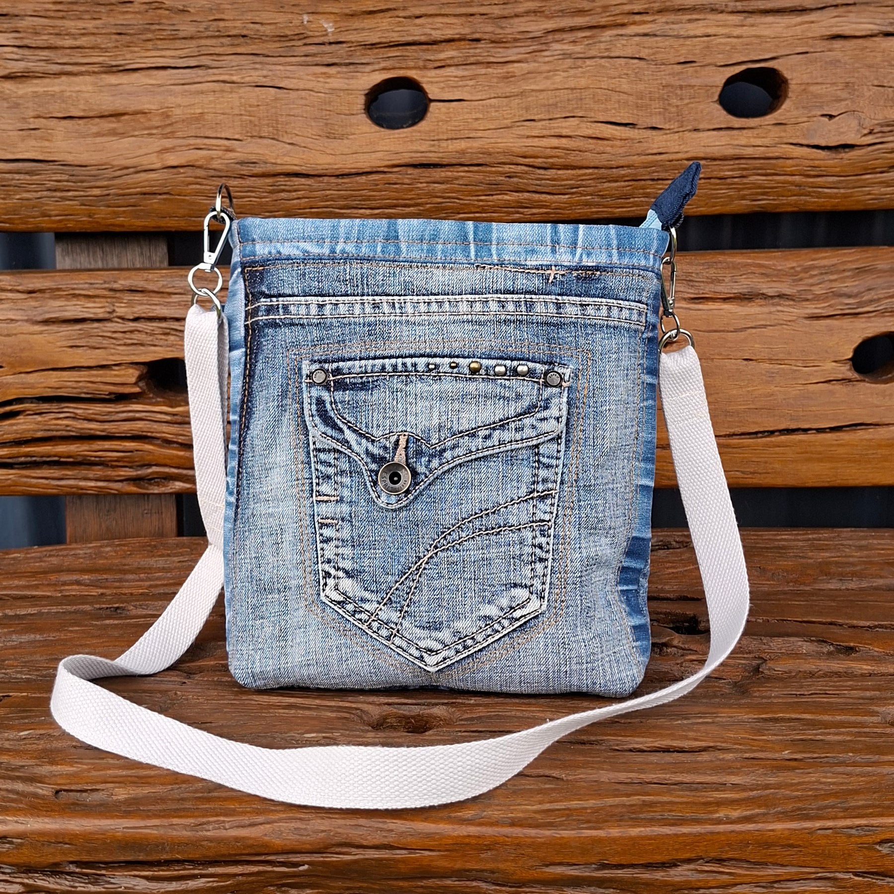 Super Faded Gender Neutral Crossbody Bag with Hem Detail