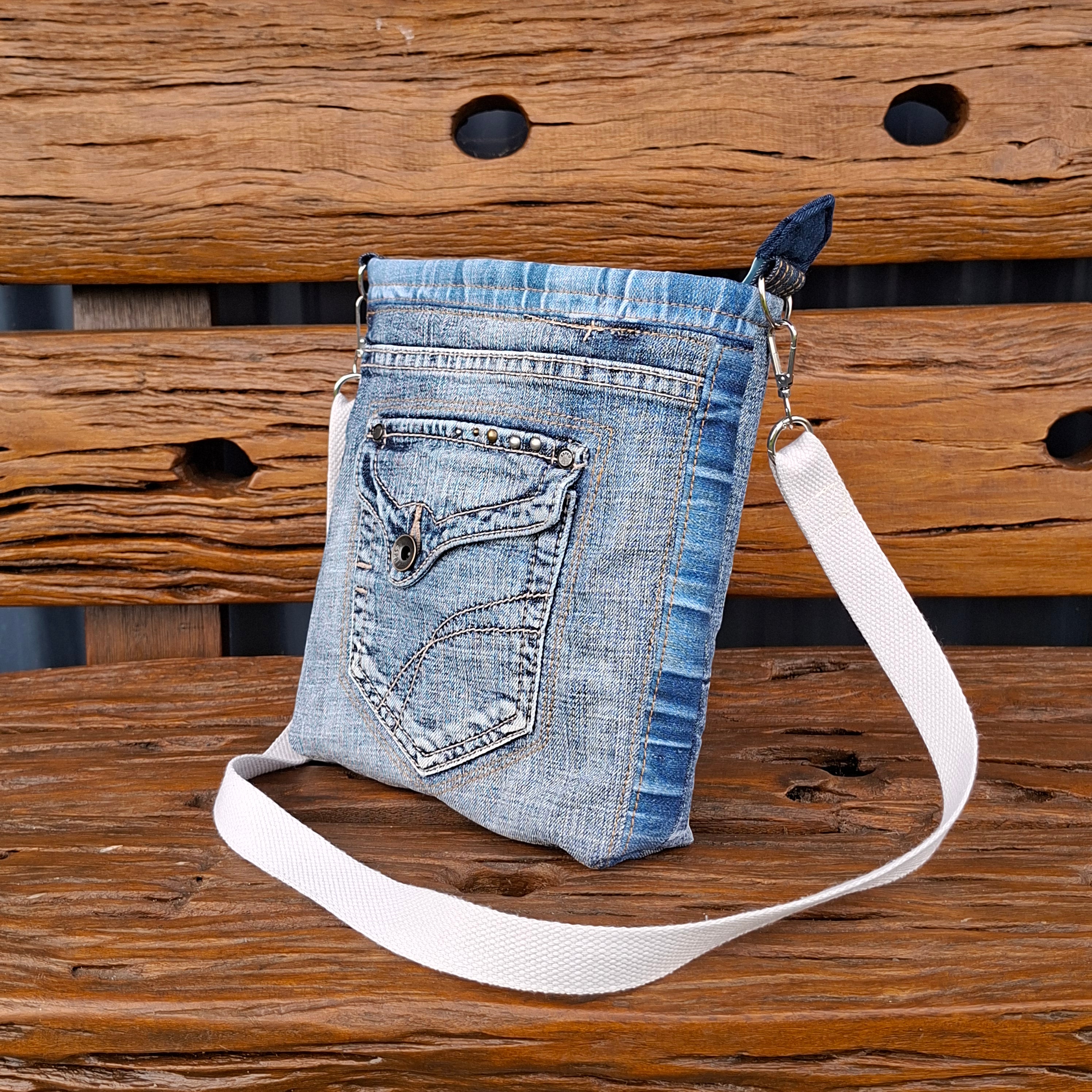 Super Faded Gender Neutral Crossbody Bag with Hem Detail