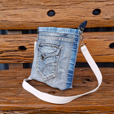 Super Faded Gender Neutral Crossbody Bag with Hem Detail