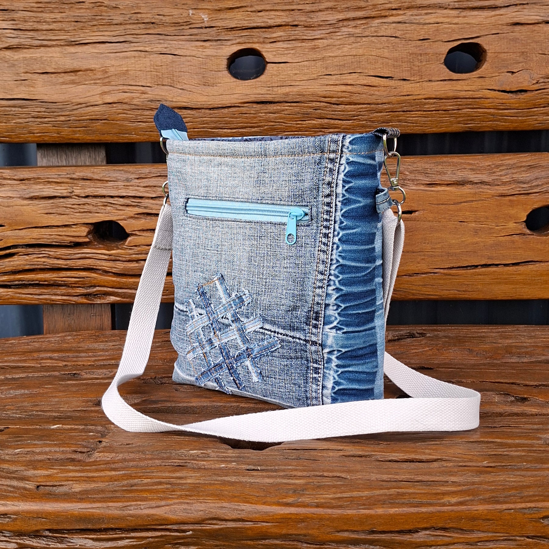 Super Faded Gender Neutral Crossbody Bag with Hem Detail