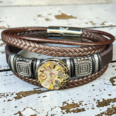 Steampunk watch parts Mens cuff/bracelet