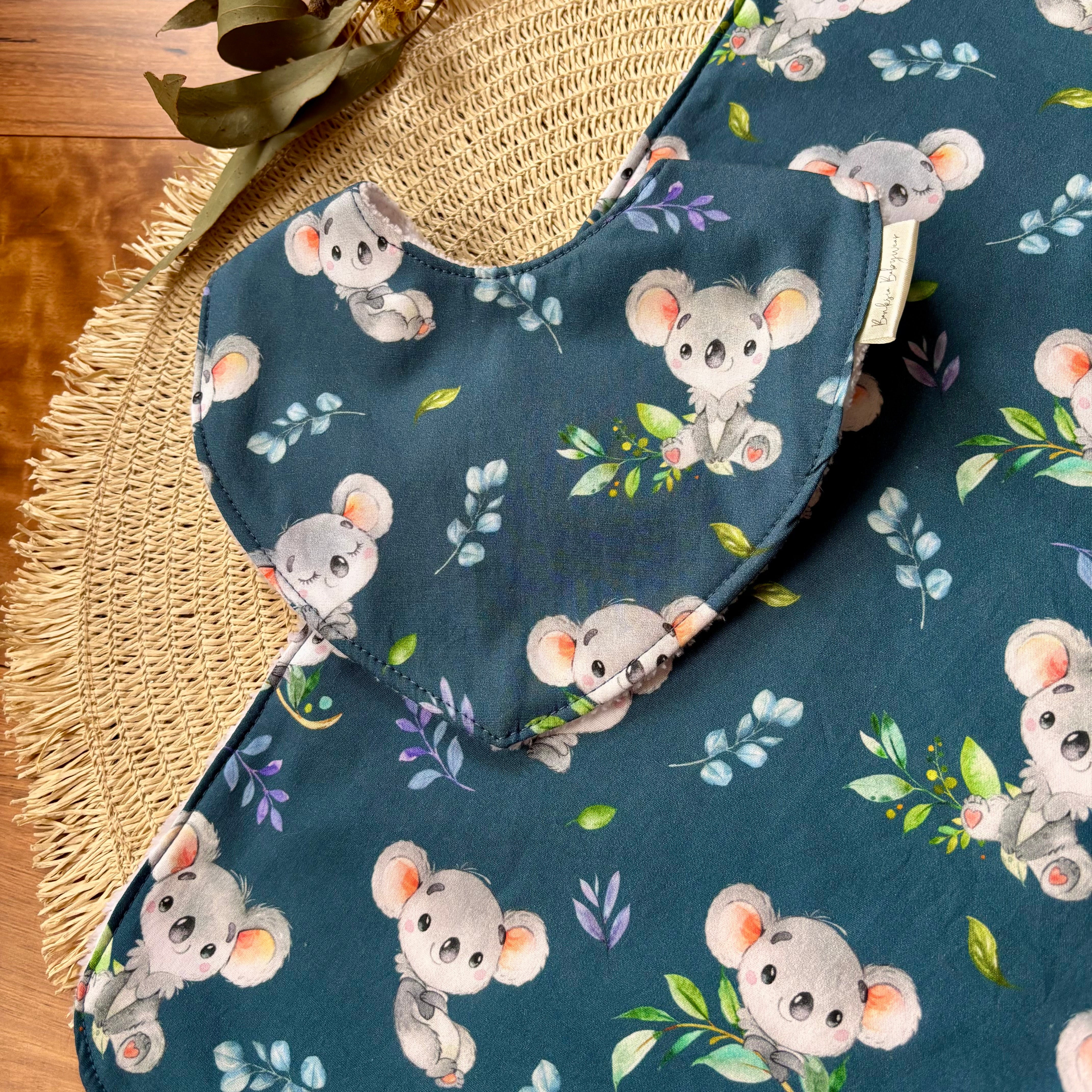 Baby Bib and Burp Cloth Set | Happy Koalas | Ready to Ship