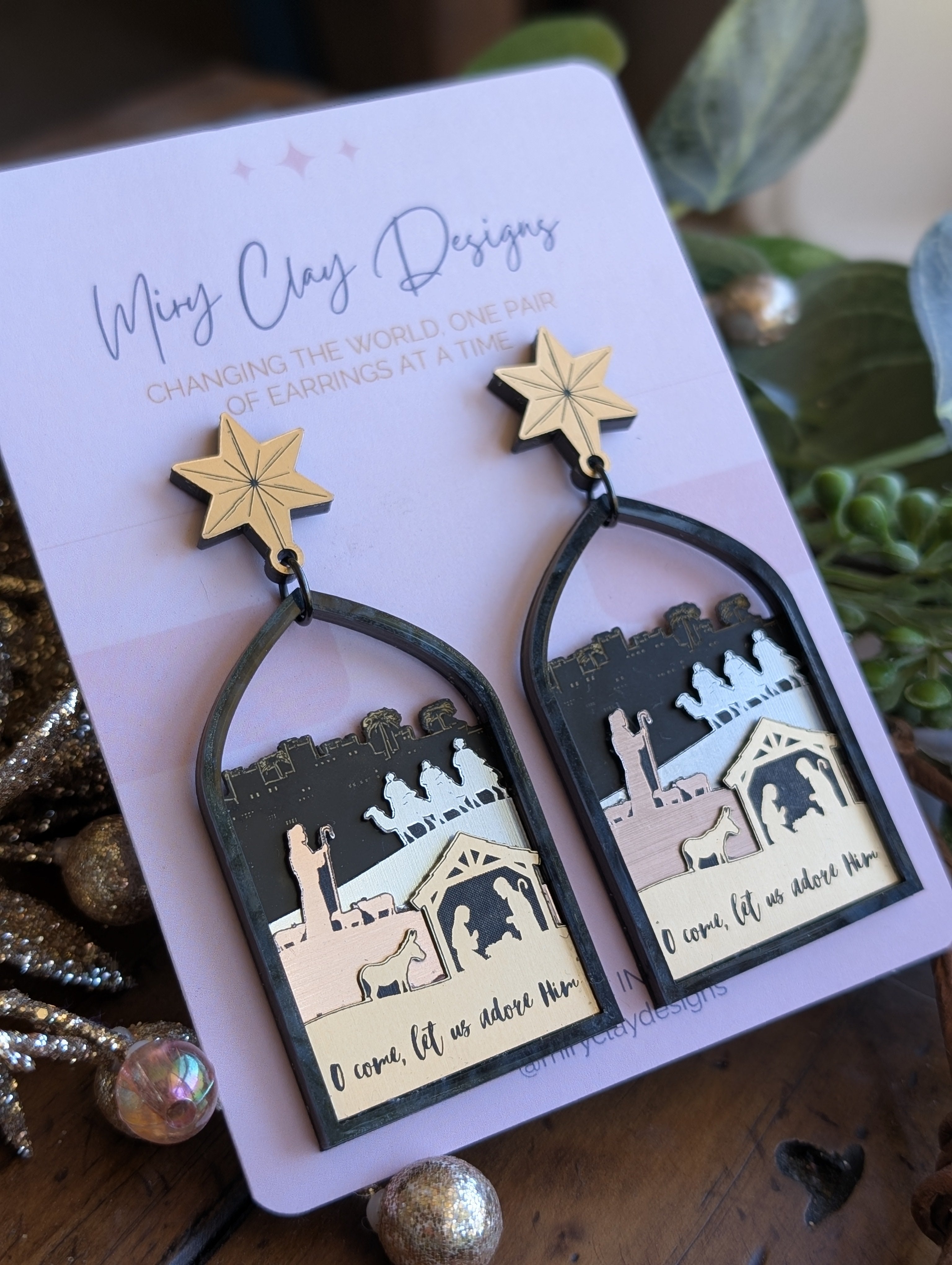 Pre-order: O Come let us adore Him Dangles