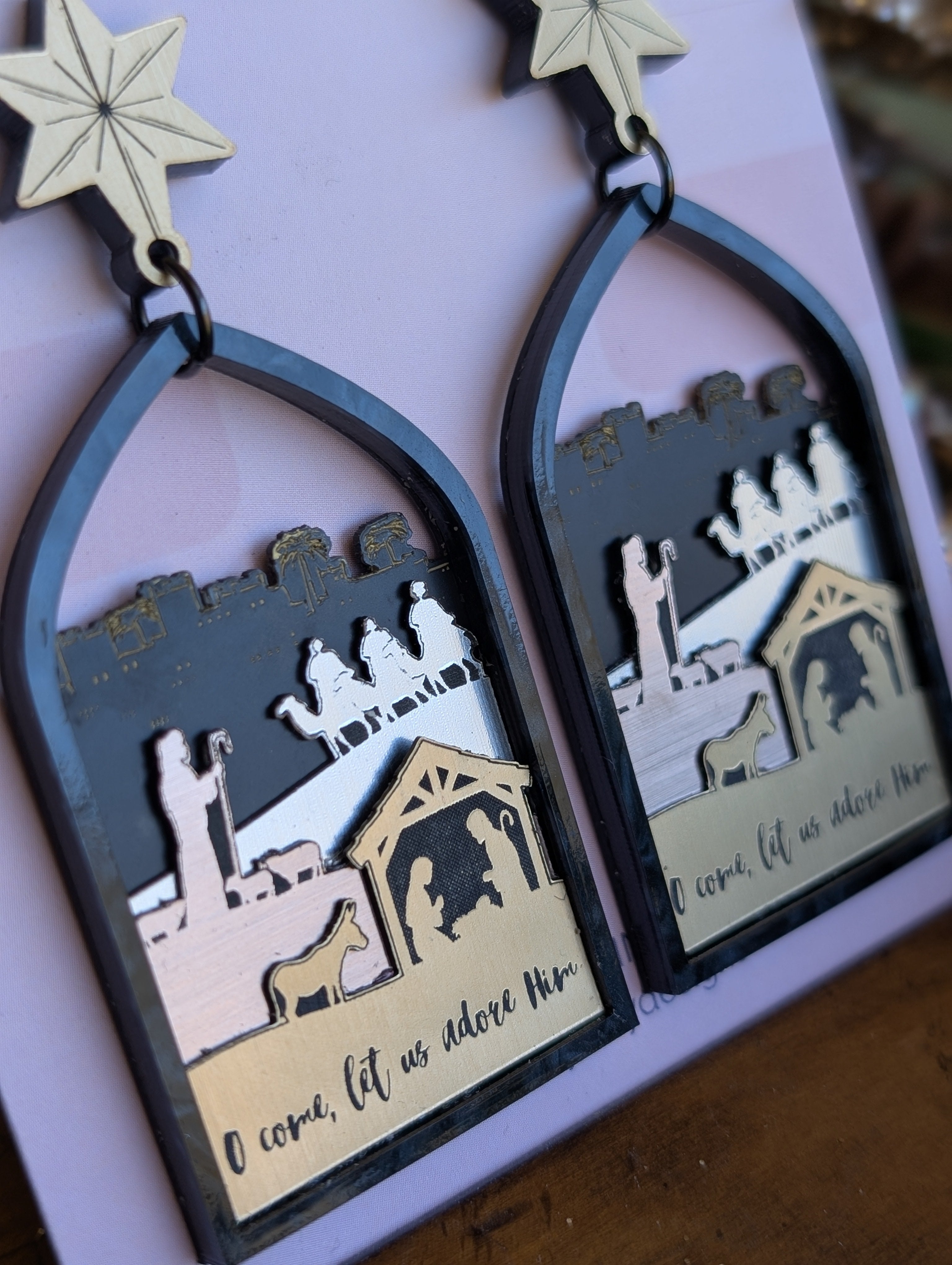 Pre-order: O Come let us adore Him Dangles