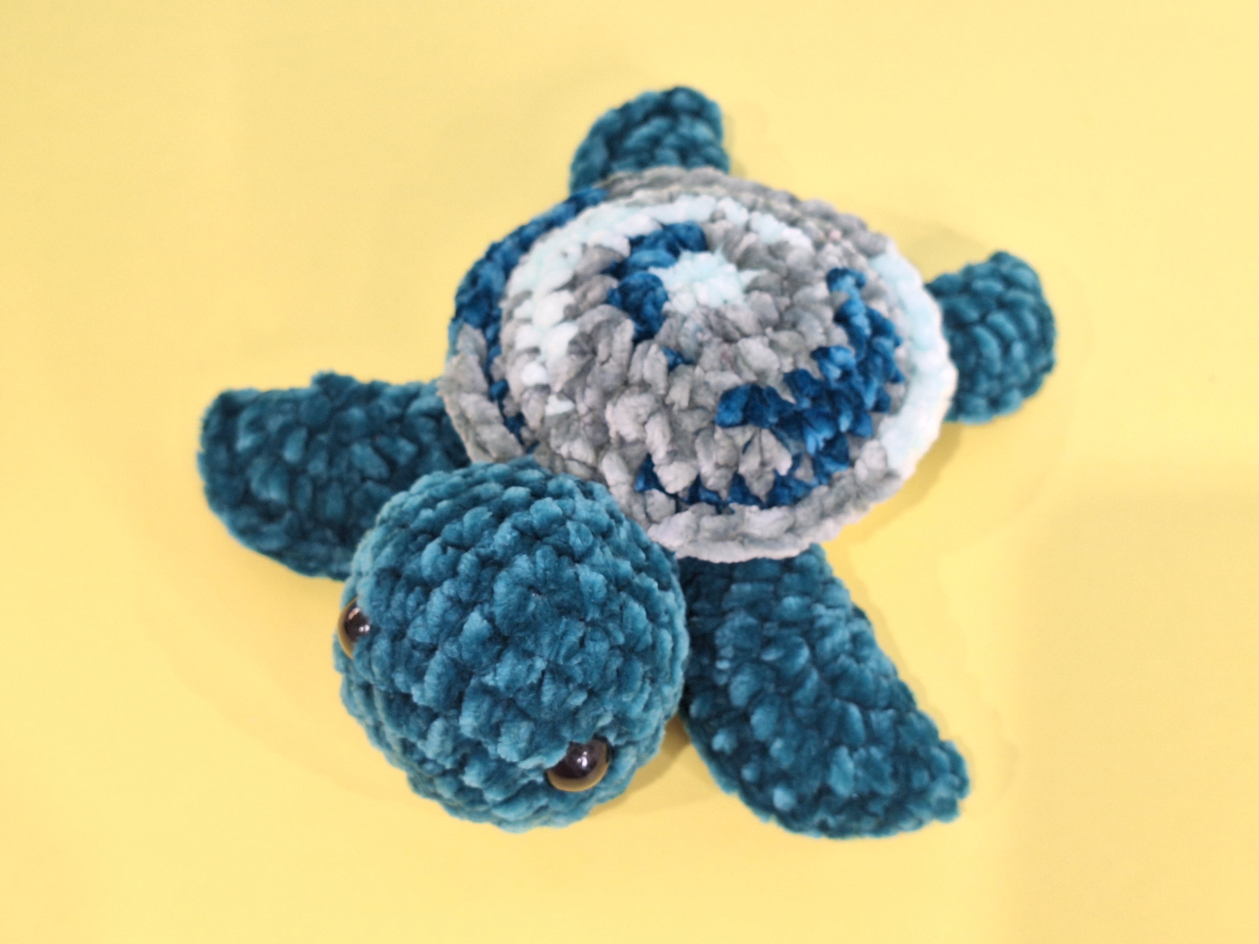 Hand made crocheted velvet Sea Turtle