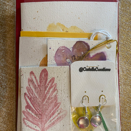 All Occasion Gift Bag – 6 Hand Painted Cards & Bookmarks plus a Pair of Earrings!
