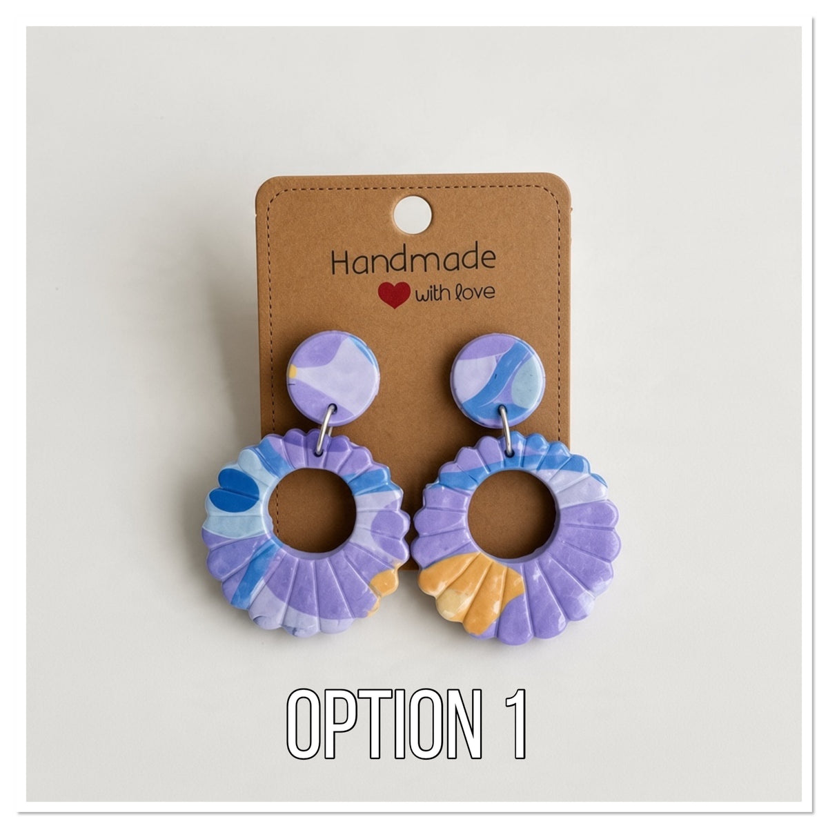 Lavender Skies Marbled Polymer Clay Earring Collection