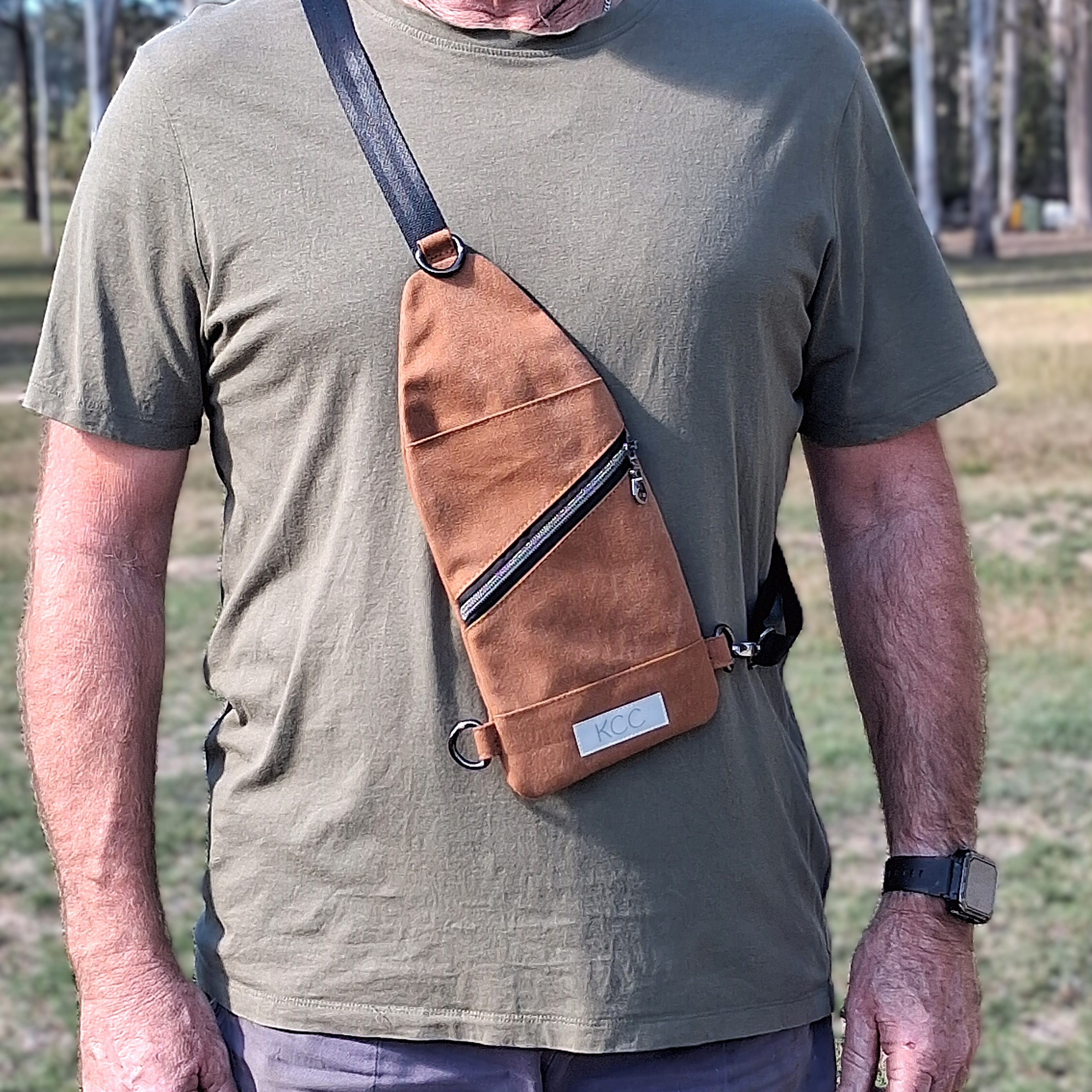 Crossbody Sling – Mini Traveller - Tan Stonewashed Canvas