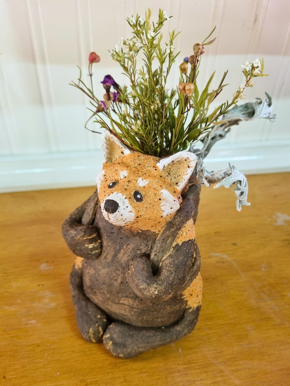 Backpack Buddies Ceramic Animal Vase Dried Flower Ornament