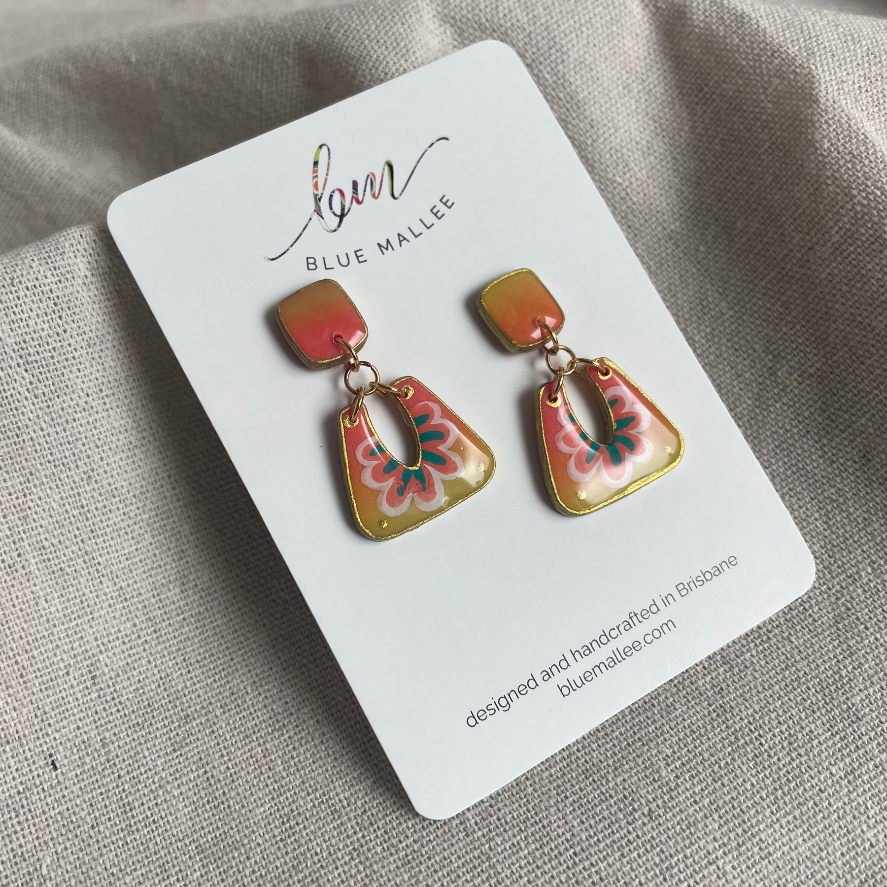 Polymer Clay Stud Dangles - Blossom