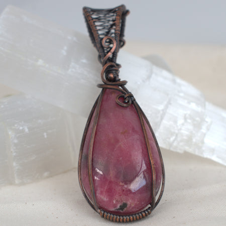 Rosella Song - Tamworth Rhodonite Pendant in Copper