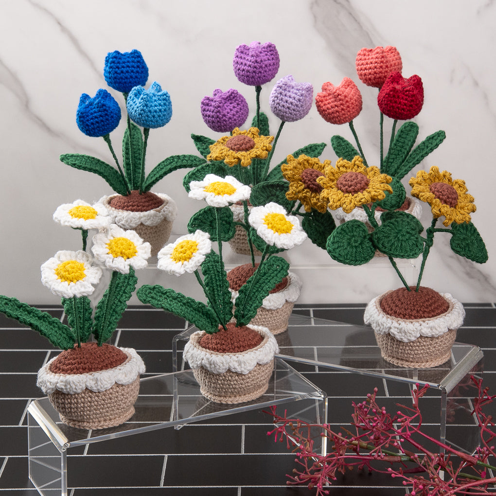 Mini Crocheted Flower Pots