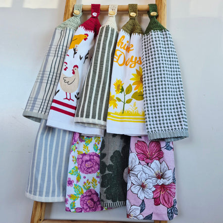 Kitchen Hand Towel | Hanging | Cotton | SINGLE LAYER | 9 Styles - 1-9