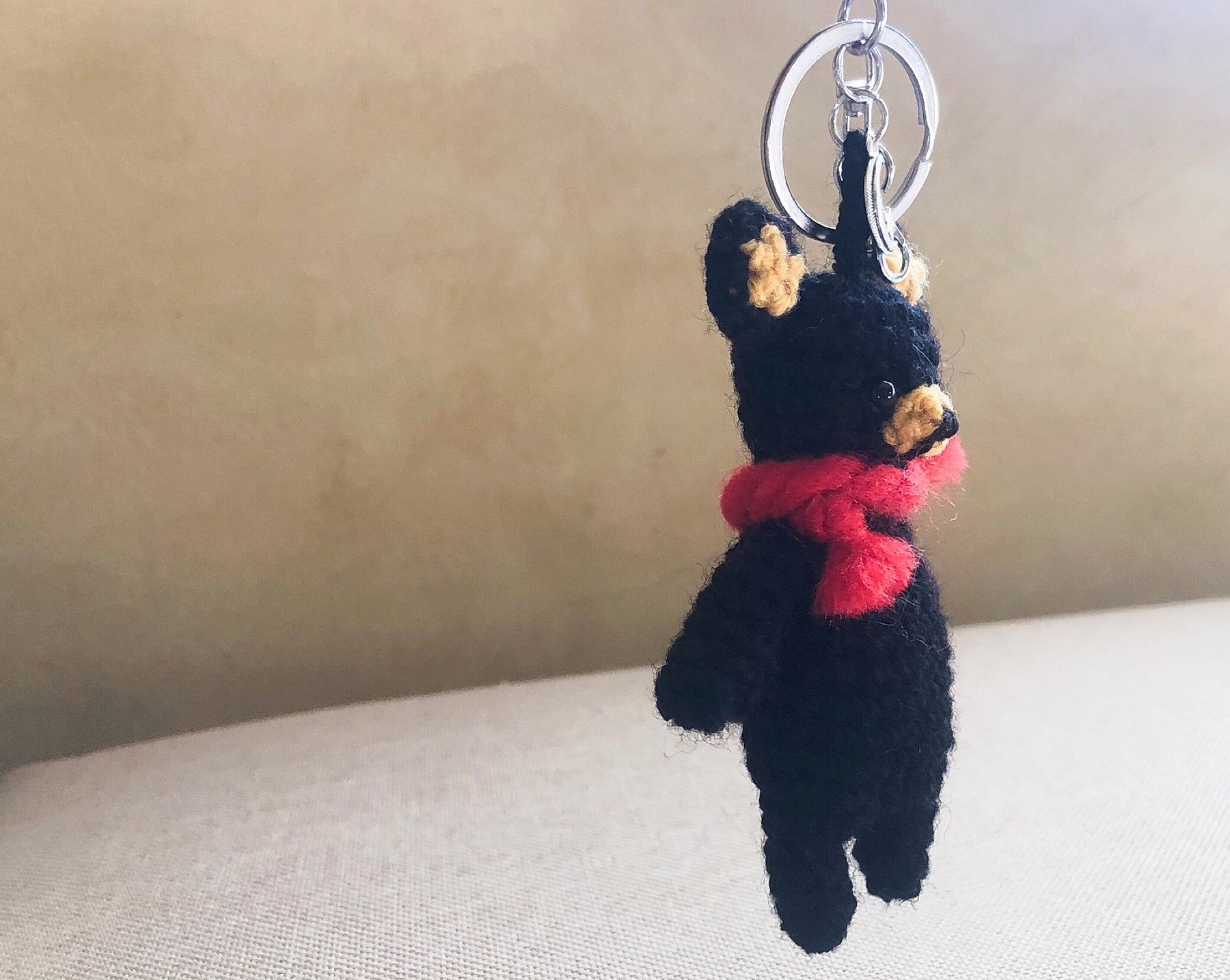 Crochet Black Bear Keychain | Handmade Amigurumi Teddy, Bag Charm