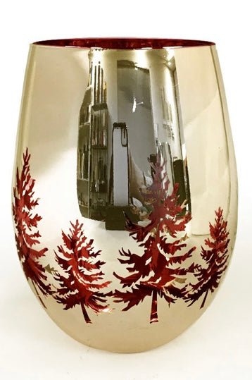 Red Gold Christmas Tree Candle with White Christmas Fragrance