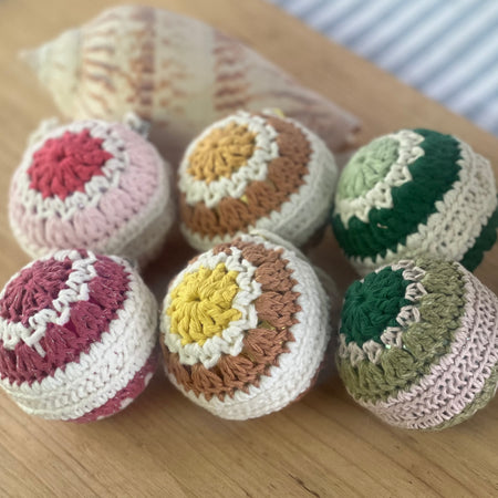 Crochet Christmas Baubles,  Coastal Boho Christmas Tree Decor, Eco Friendly