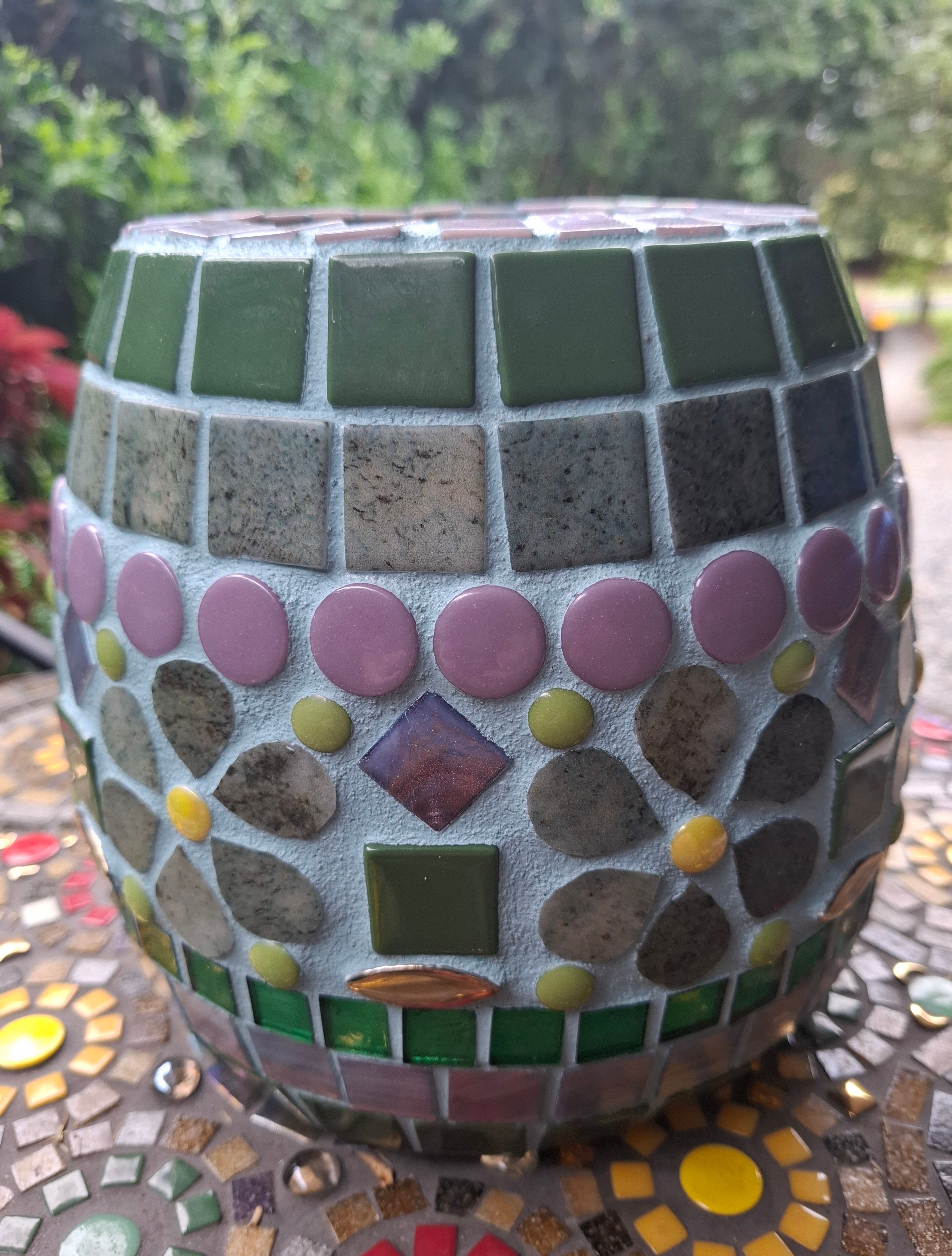 Gone Potty - Mosaic Purple & Green Pot