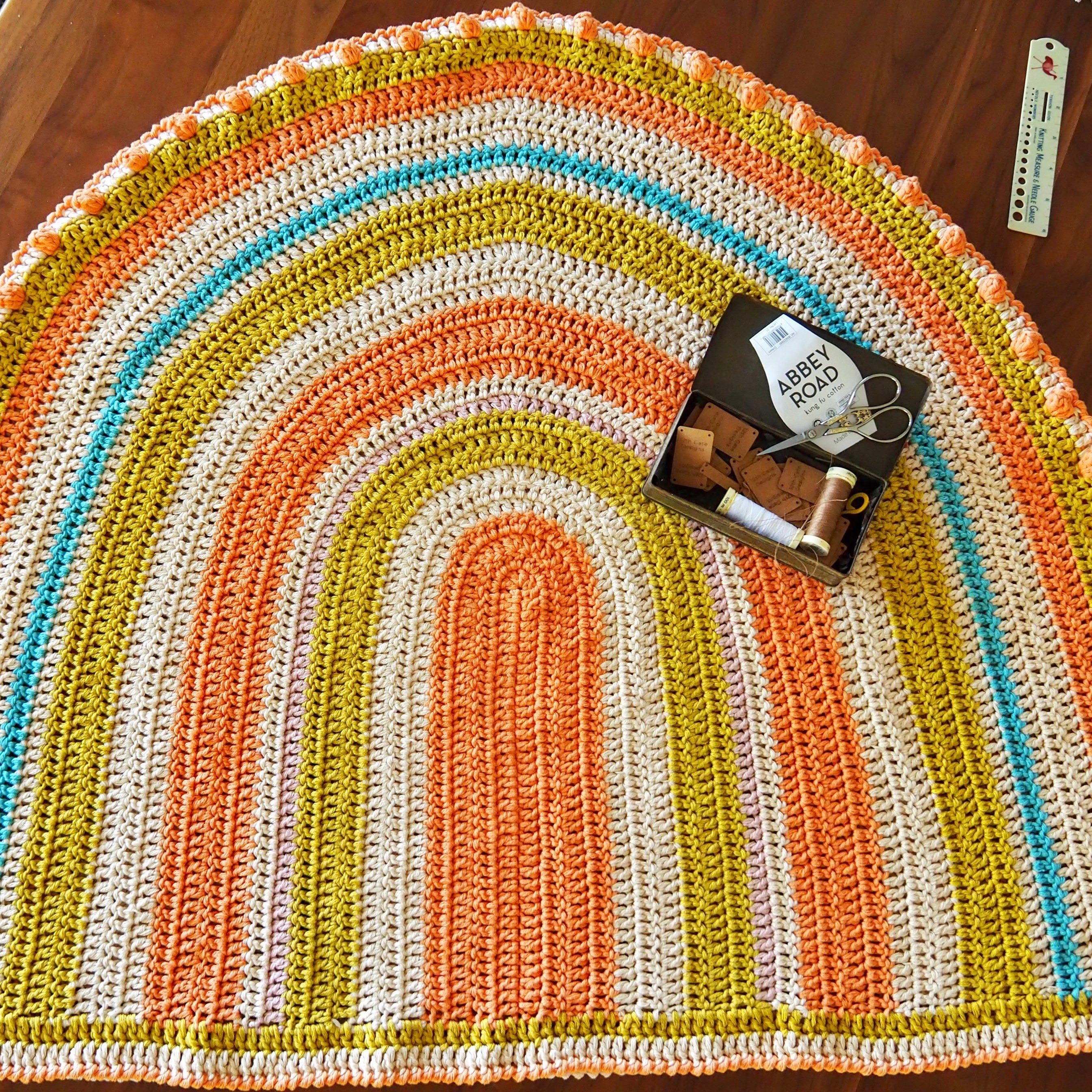 Crochet Rainbow Baby Blanket (Organic Cotton)