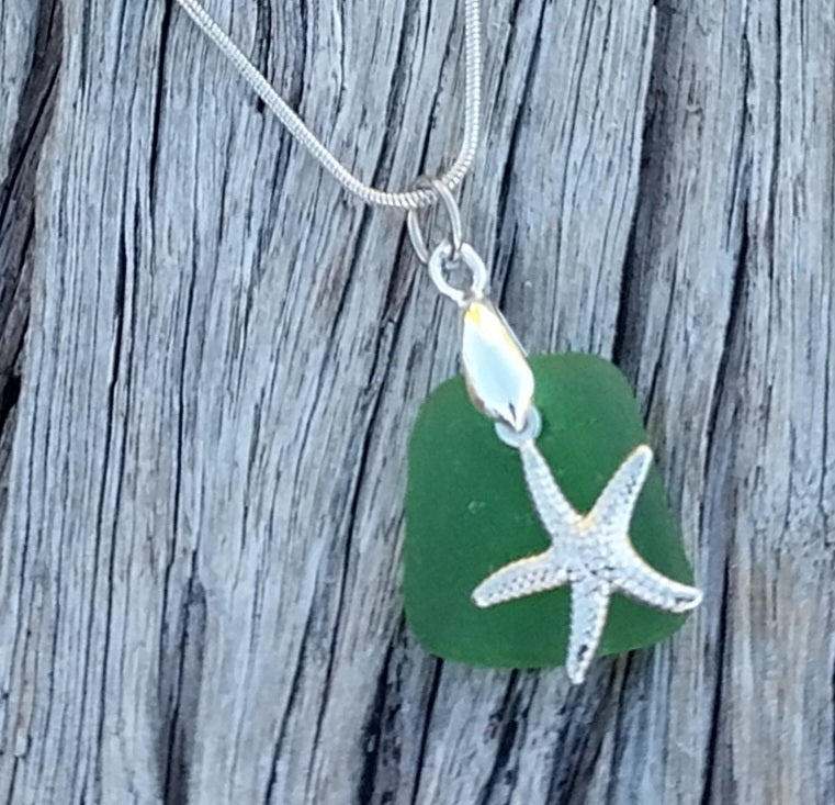Green Seaglass Pendant Necklace