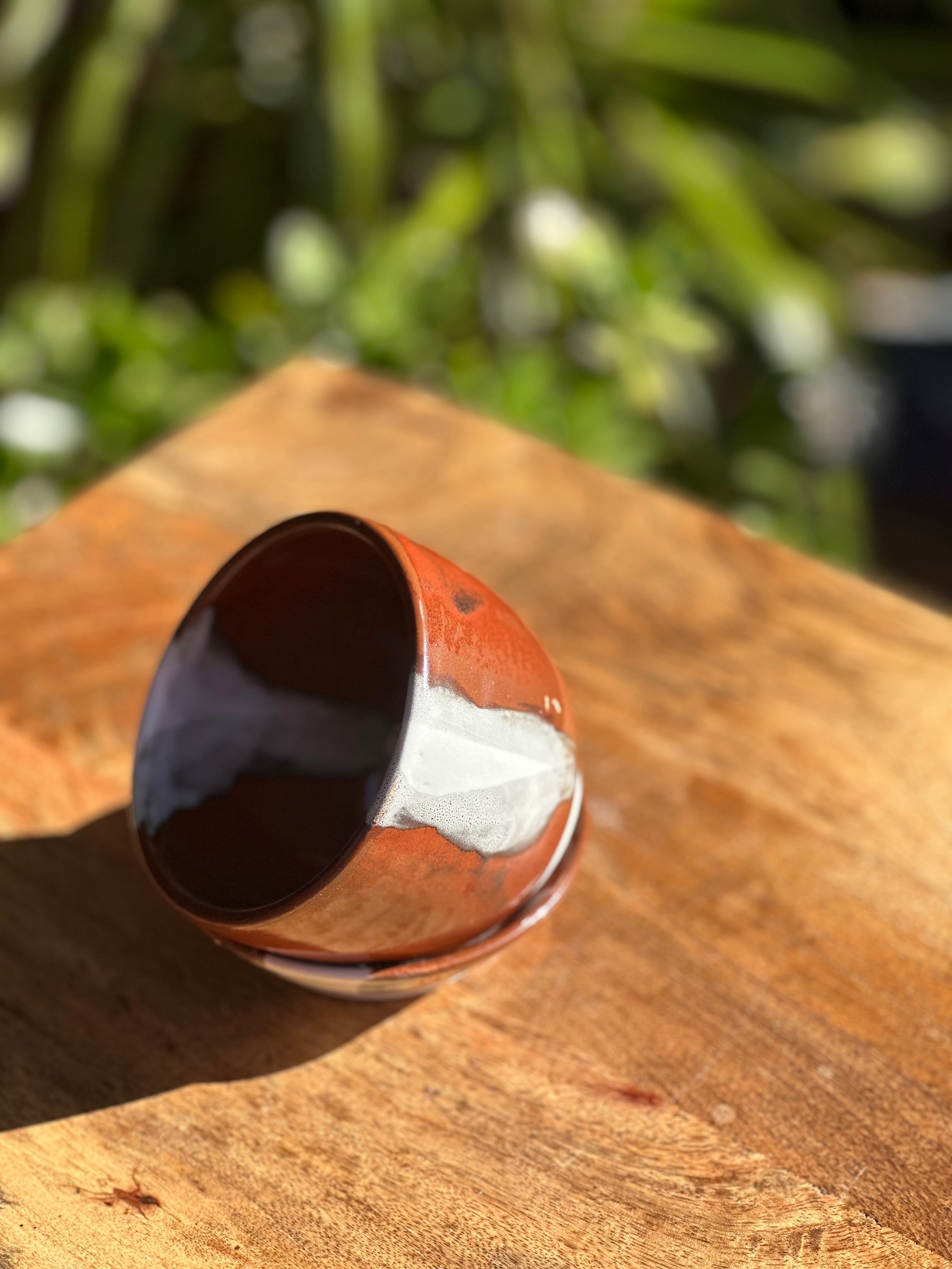 Pilbara Calling Handmade Porcelain Tea Cup & Small Dish Set | Australian Ceramic Tea Cup | Wheel Thrown Pottery