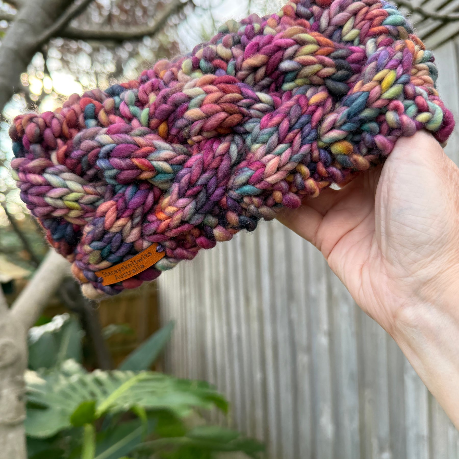 Hand Knitted Headband, Merino Soft Rainbow Headband