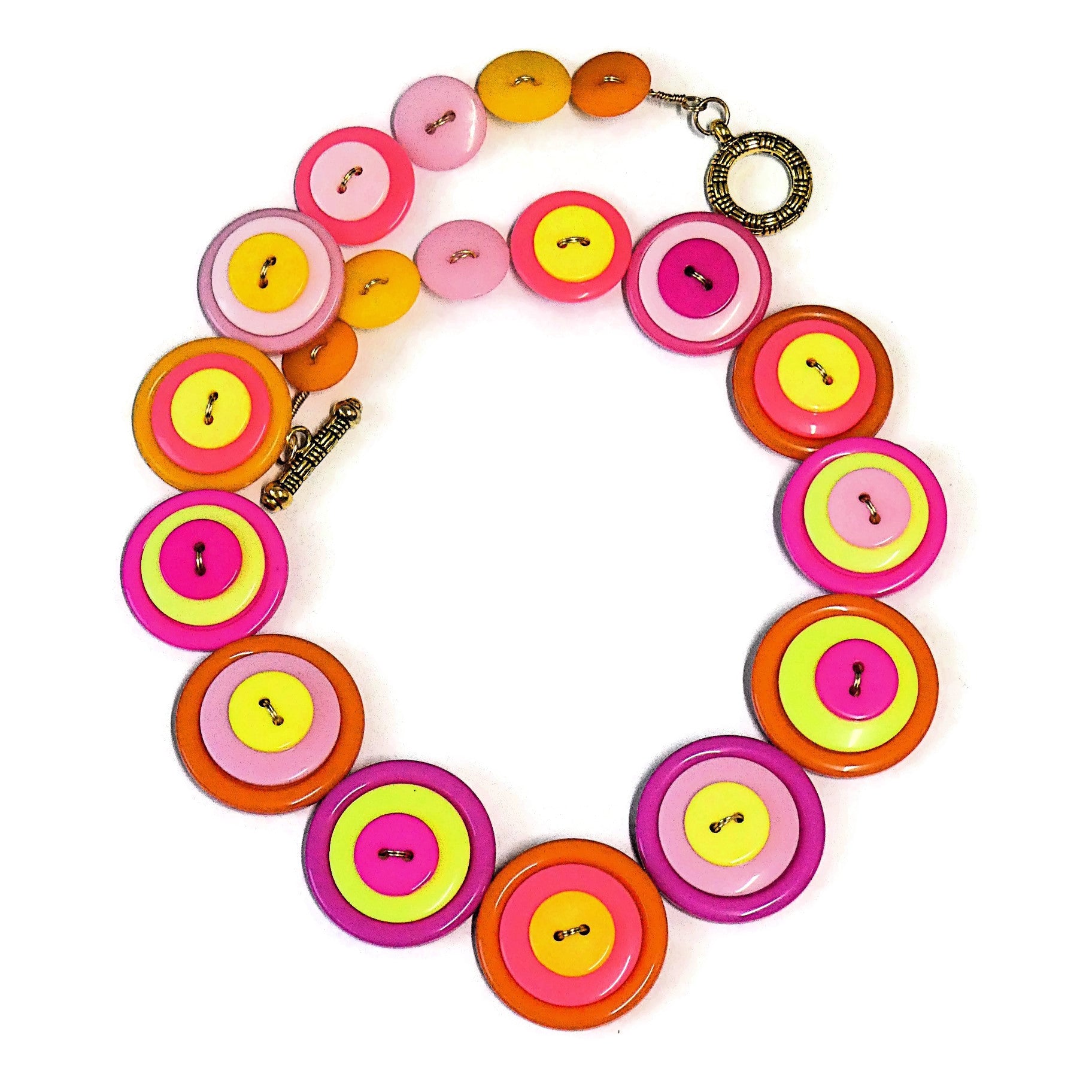 Vibrant orange and hot pink necklace