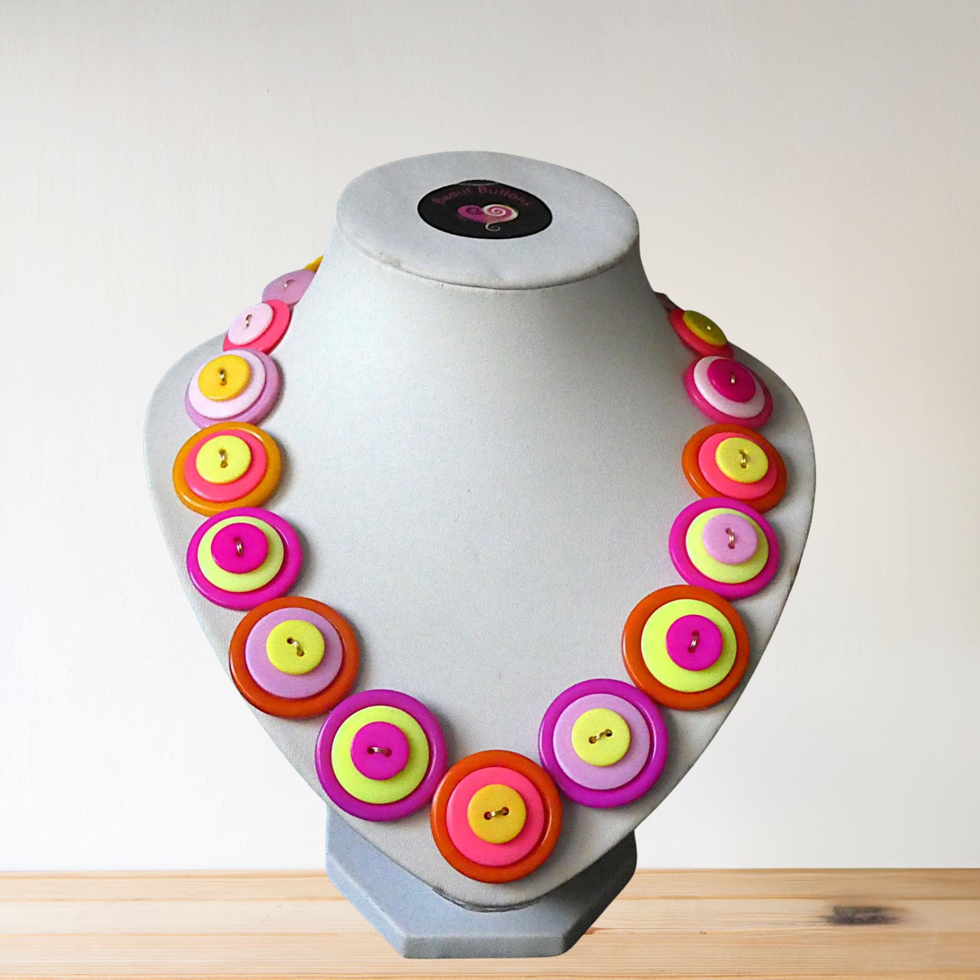 Vibrant orange and hot pink necklace