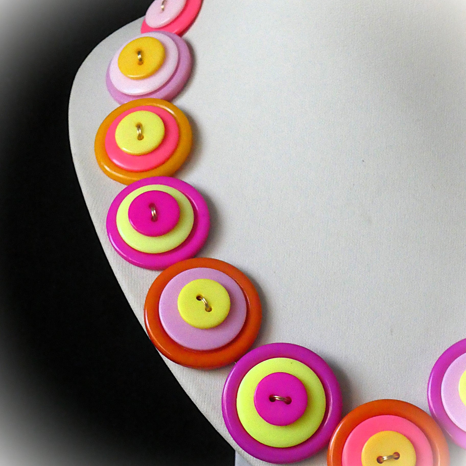 Vibrant orange and hot pink necklace