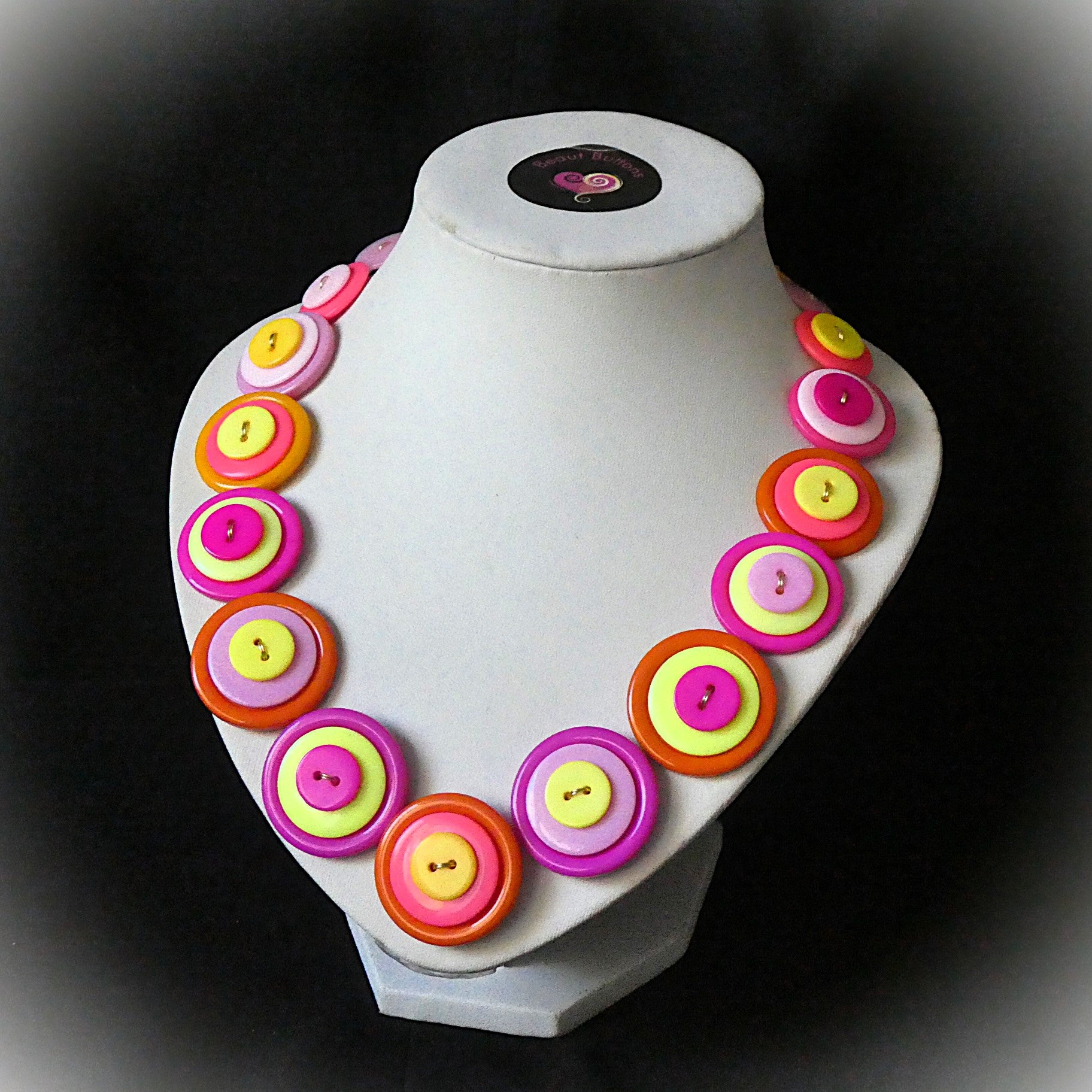 Vibrant orange and hot pink necklace