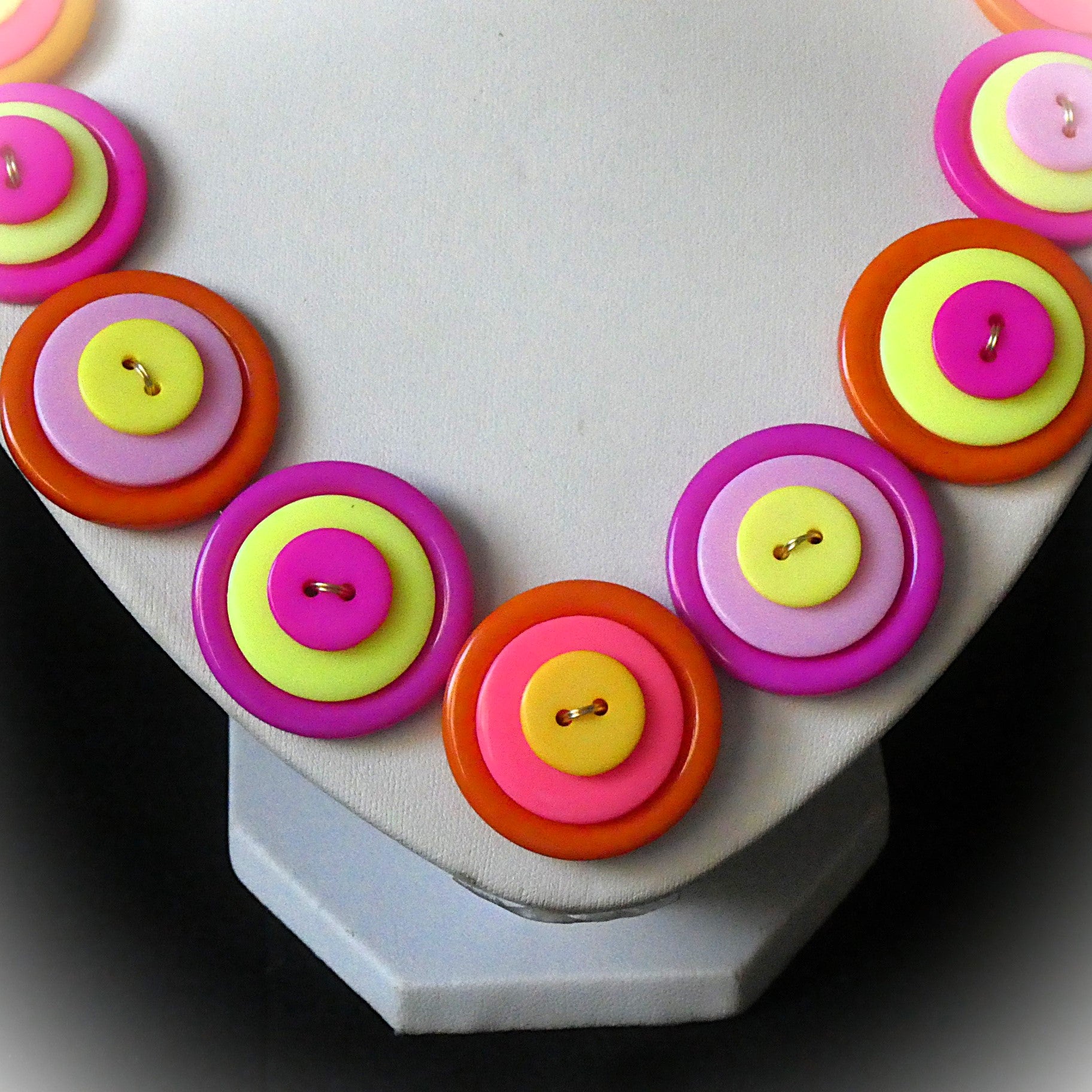 Vibrant orange and hot pink necklace
