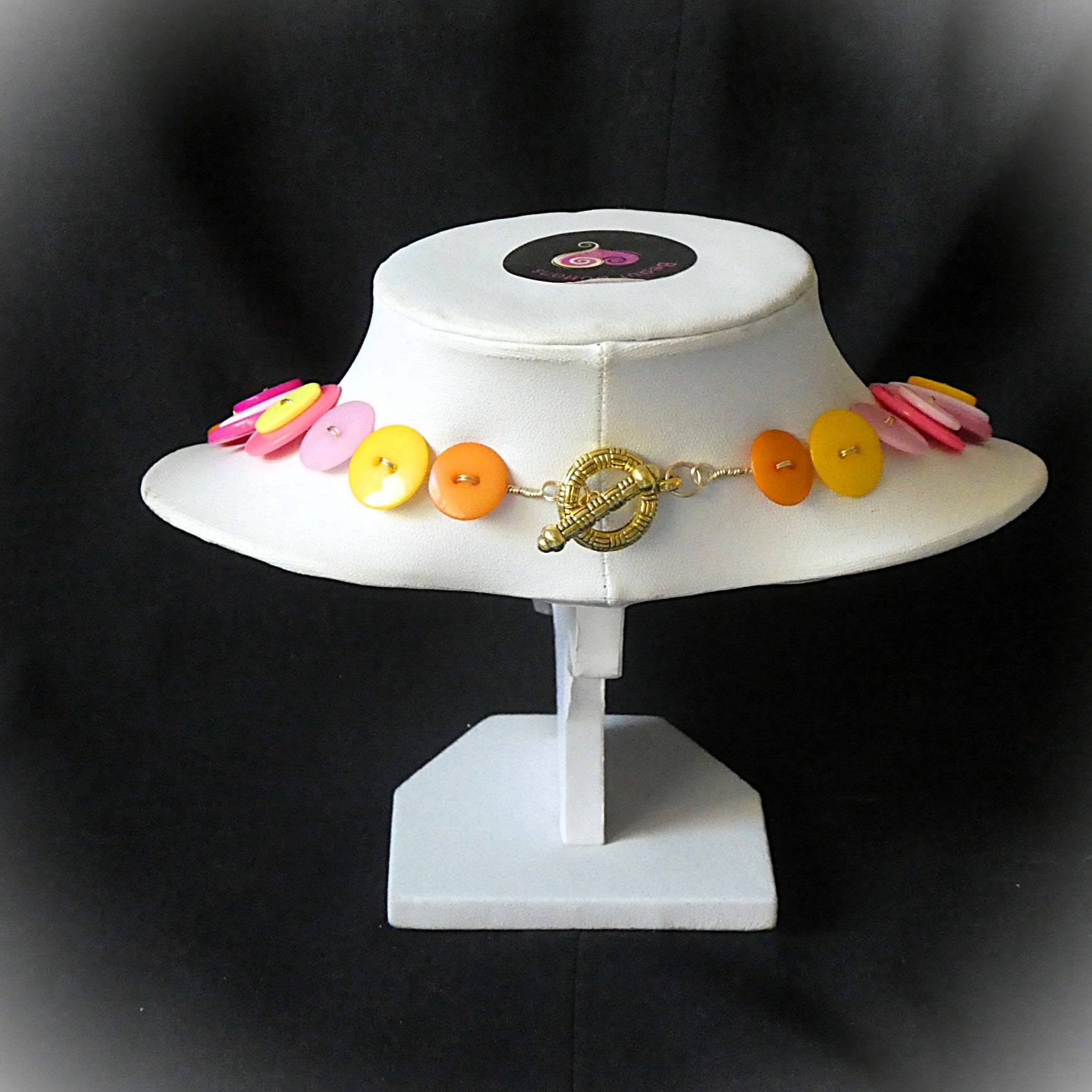 Vibrant orange and hot pink necklace