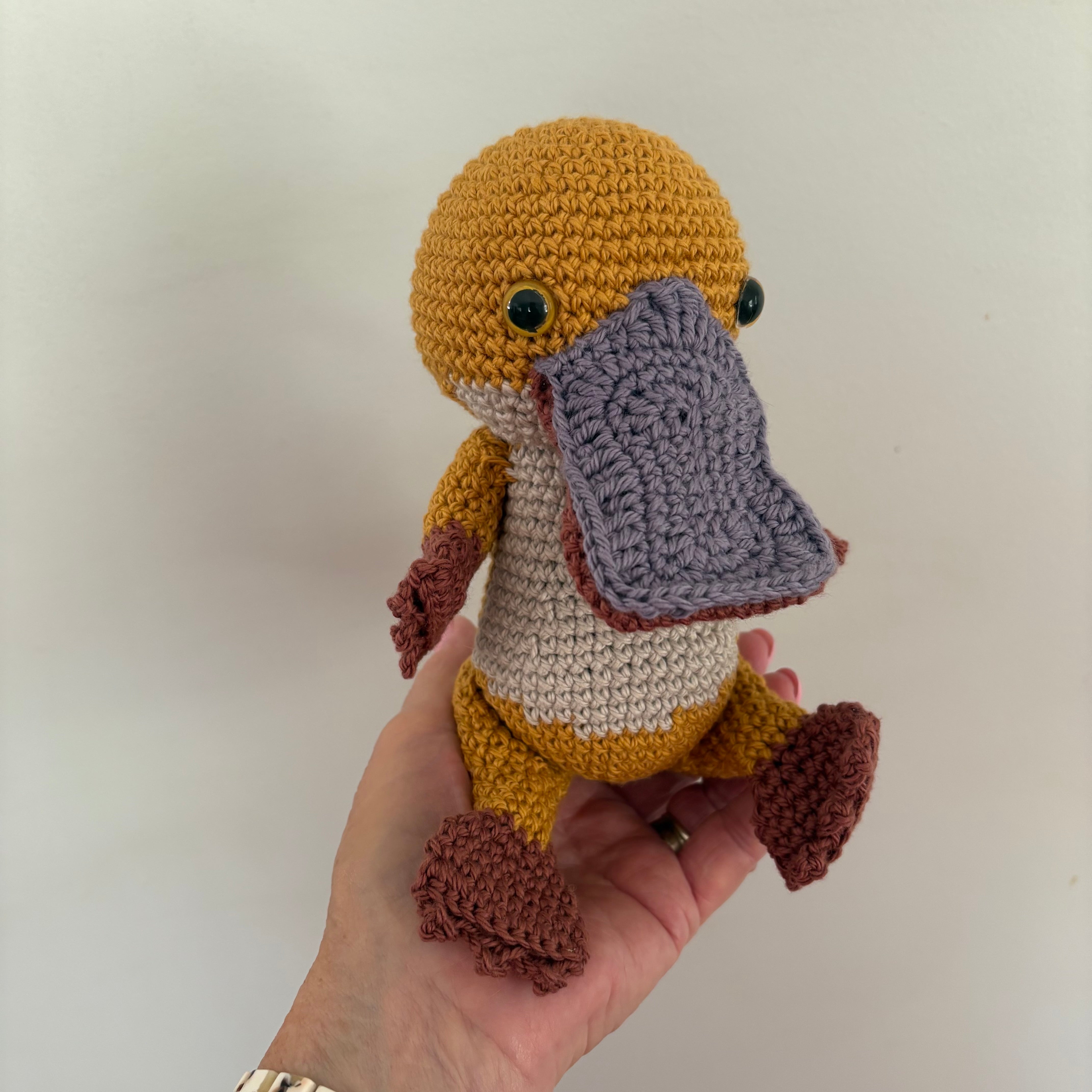 Crochet platypus, cute Australian plushie