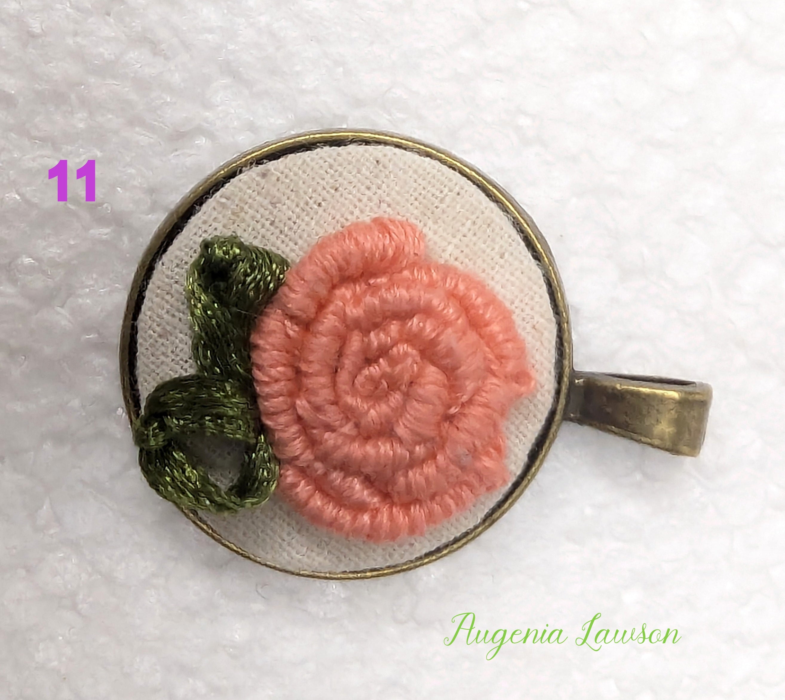 Mini Embroidered Necklace – Handmade Fabric Pendant, Choose Your Design