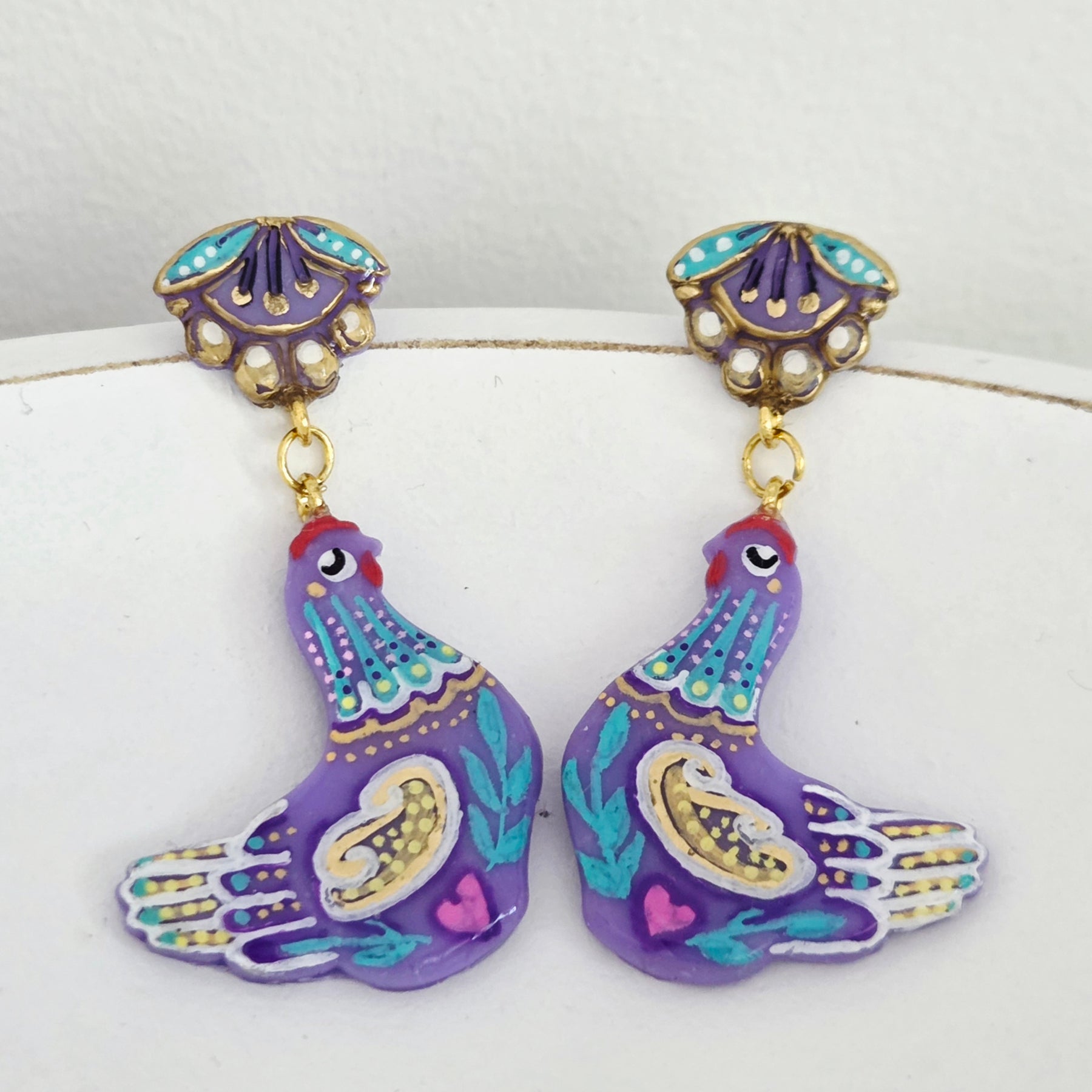 Lavender Hen Dangles