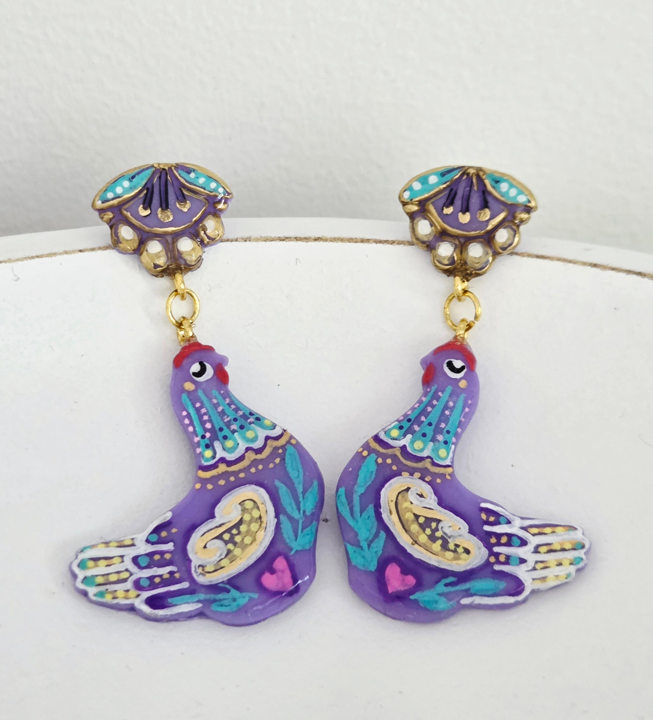 Lavender Hen Dangles